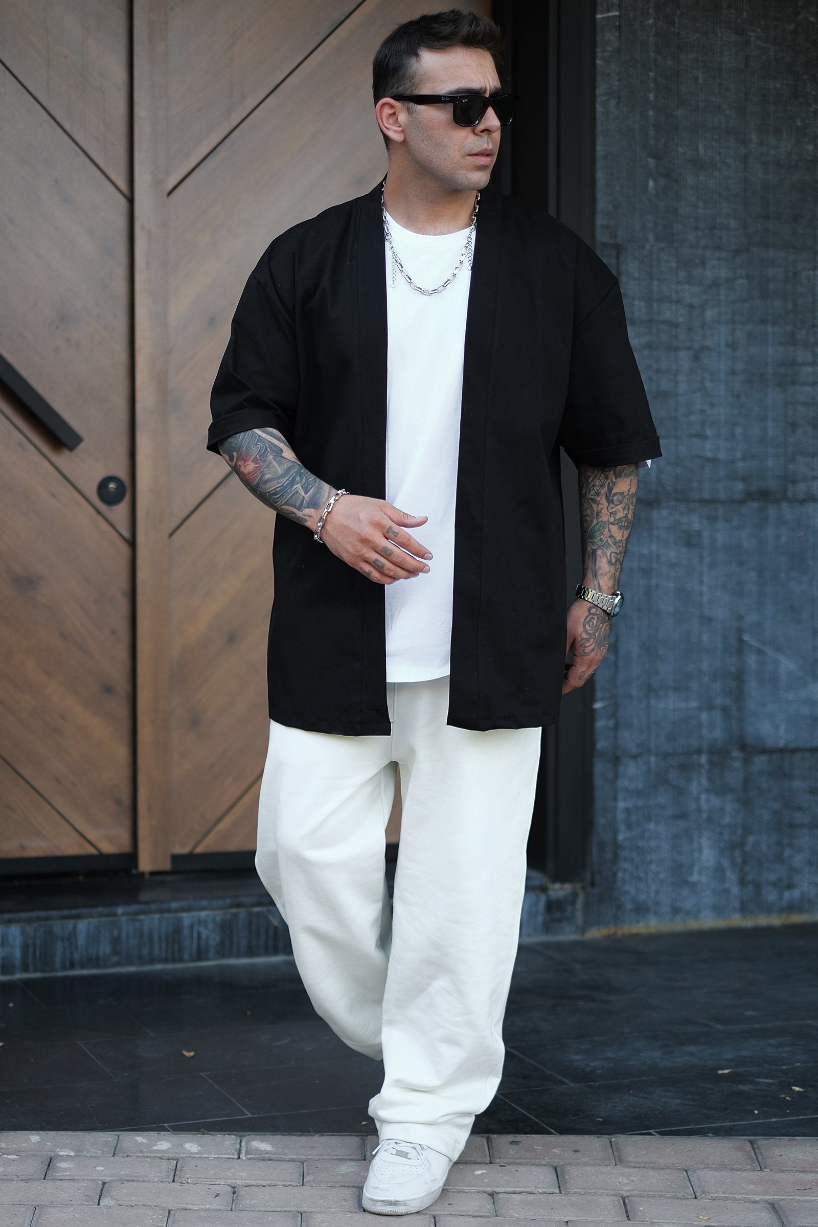 808 Oversize Basic Kimono - Siyah