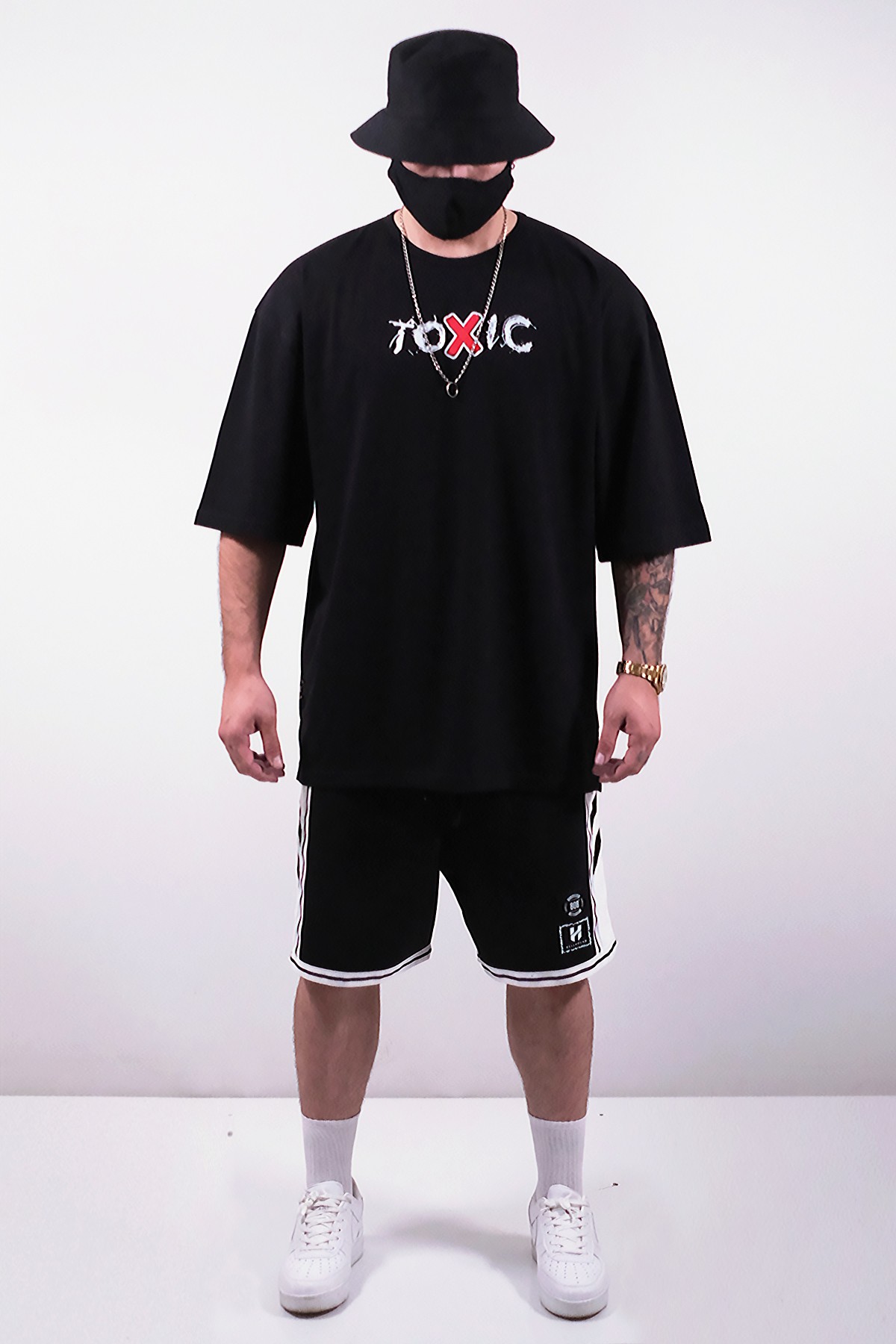 808 '' Toxic '' Baskılı Oversize Tişört