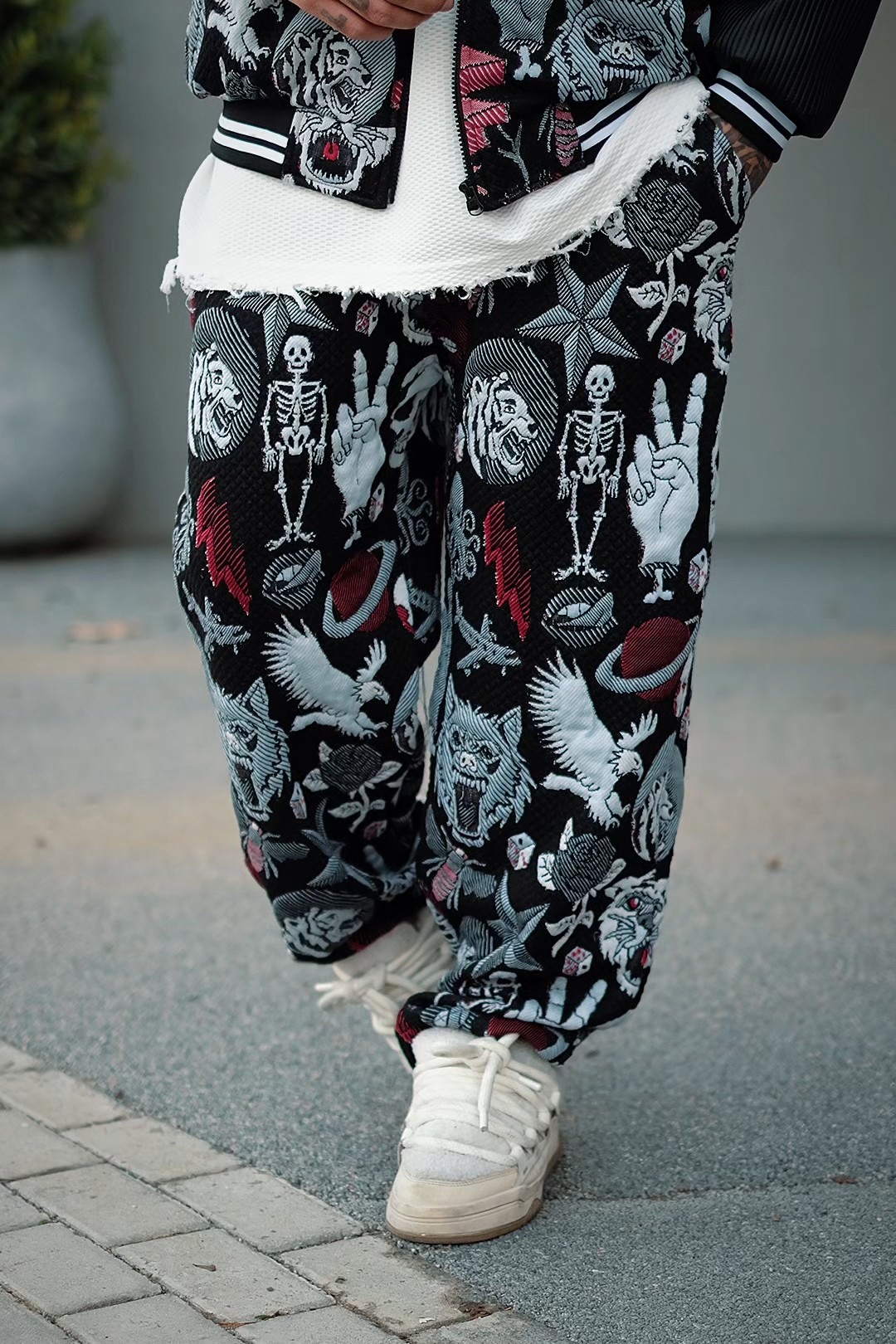808 Skull Puffer Özel Tasarım Oversize Jogger