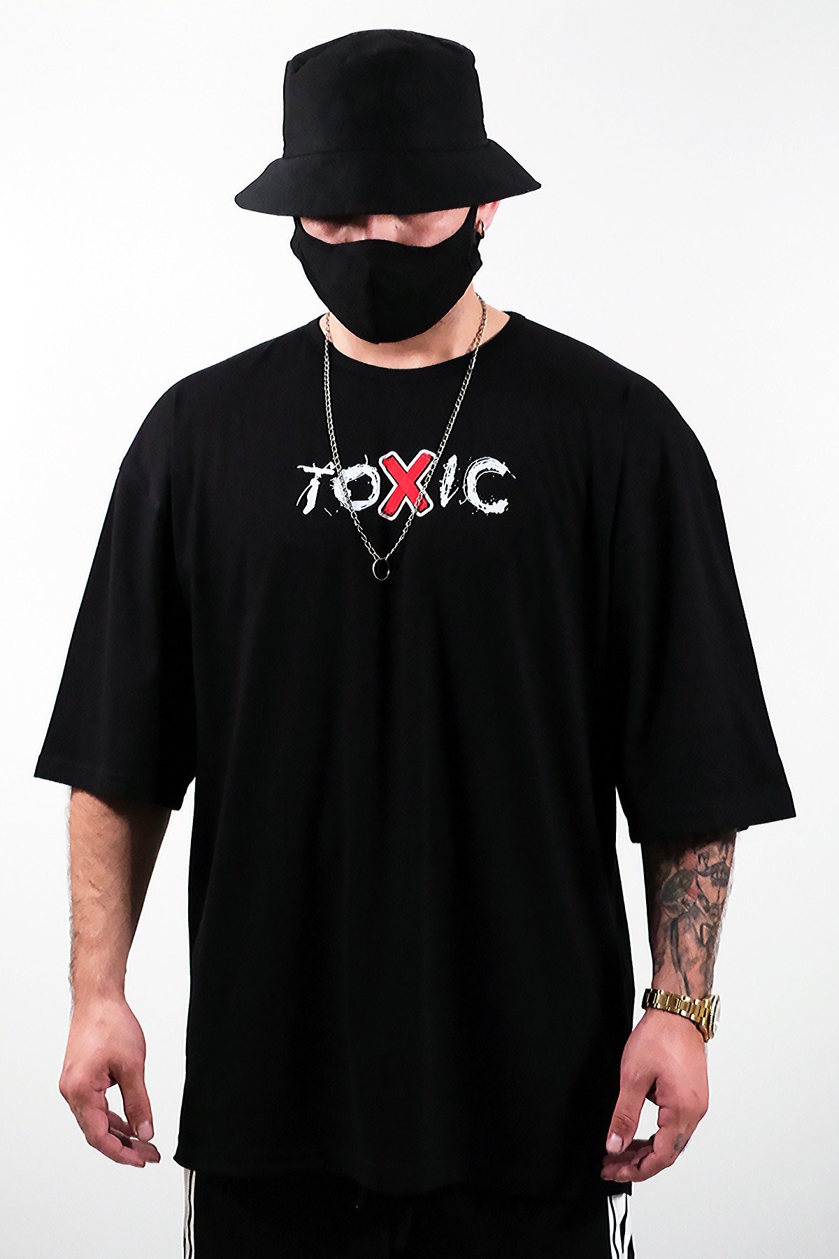 808 '' Toxic '' Baskılı Oversize Tişört
