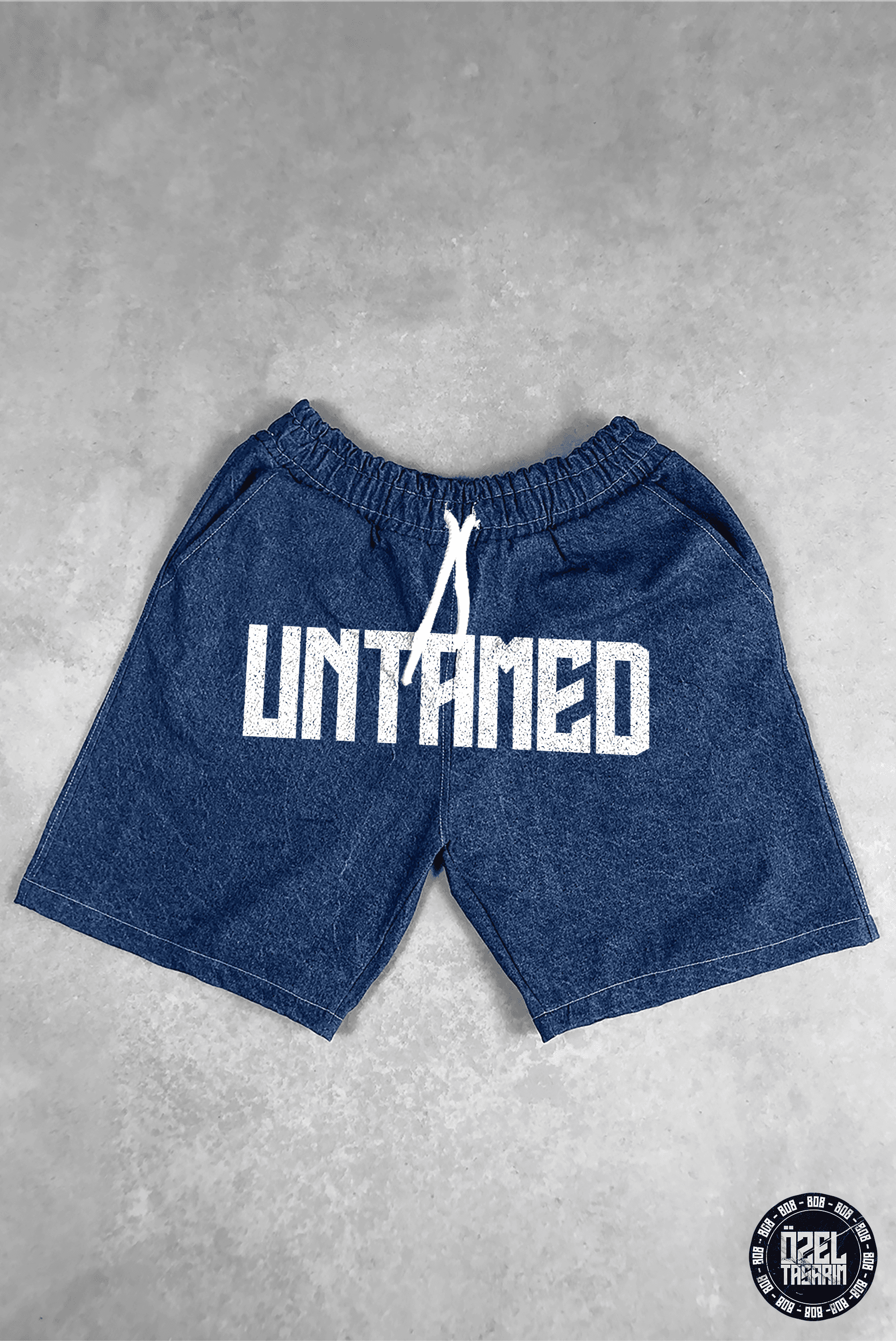 808 UNTAMED WOLF Yıkamalı Oversize Kalın Kot Takım ( Gömlek+Şort )