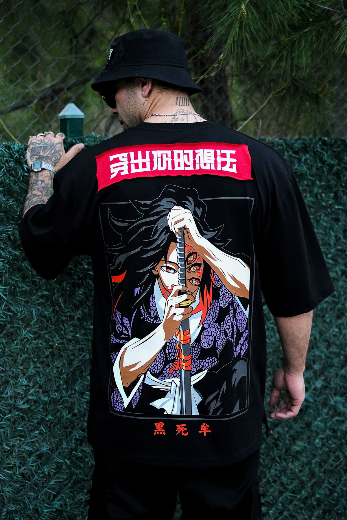 808 Anime Baskılı Oversize Tişört