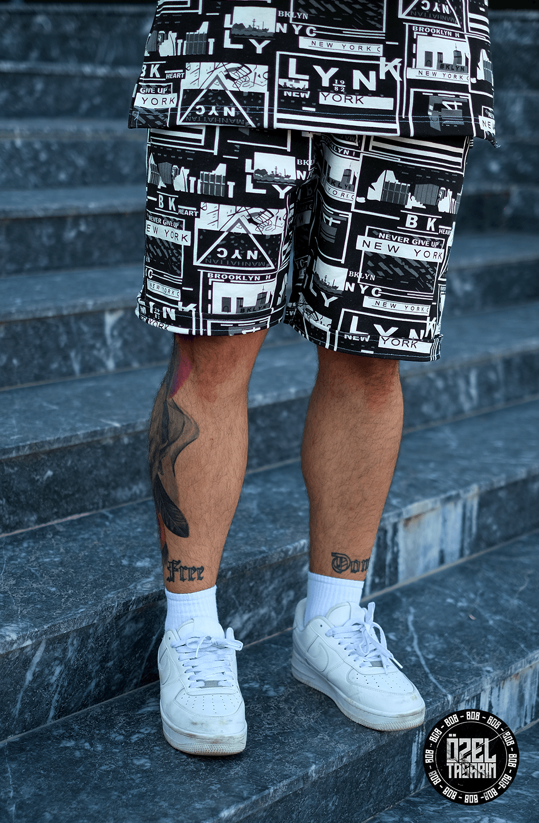 808 NYC Desen Tok Şort