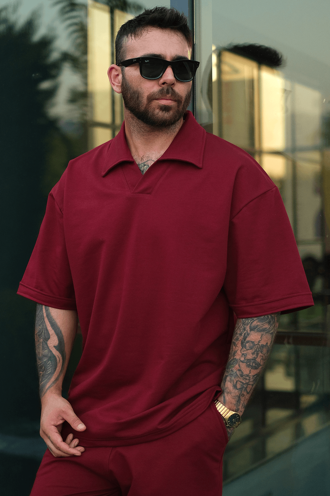 808 Basic Yakalı Oversize Tok tişört
