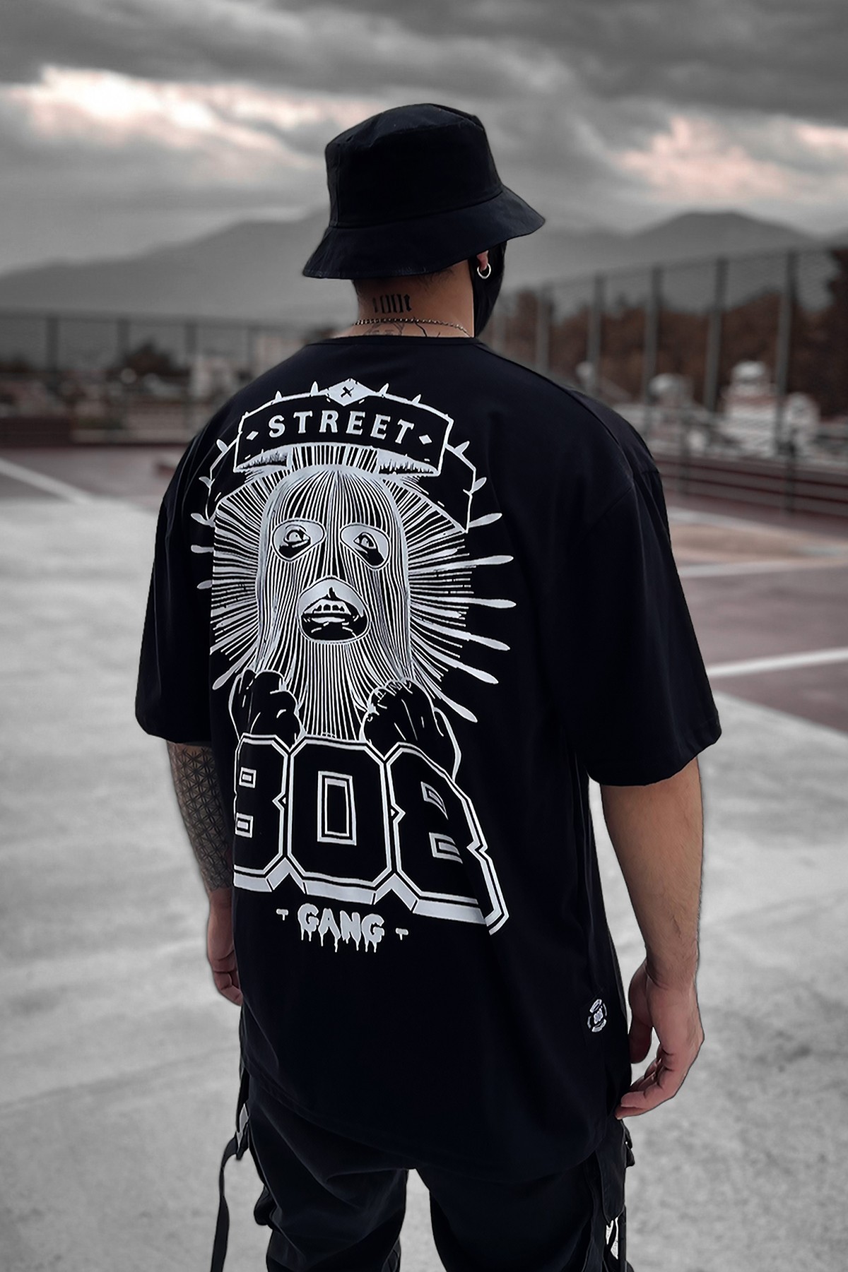 808 '' 808 GANG '' Baskılı Oversize Tişört