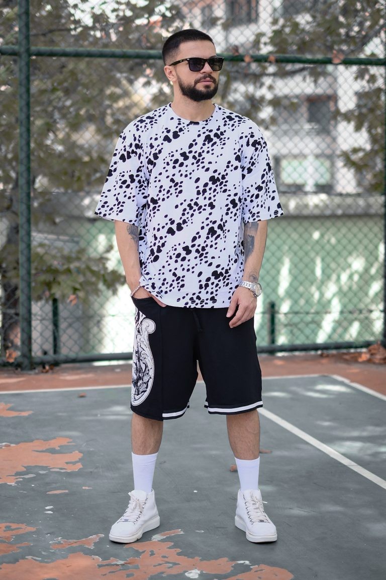 808 Dalmaçya Desen Oversize Tişört
