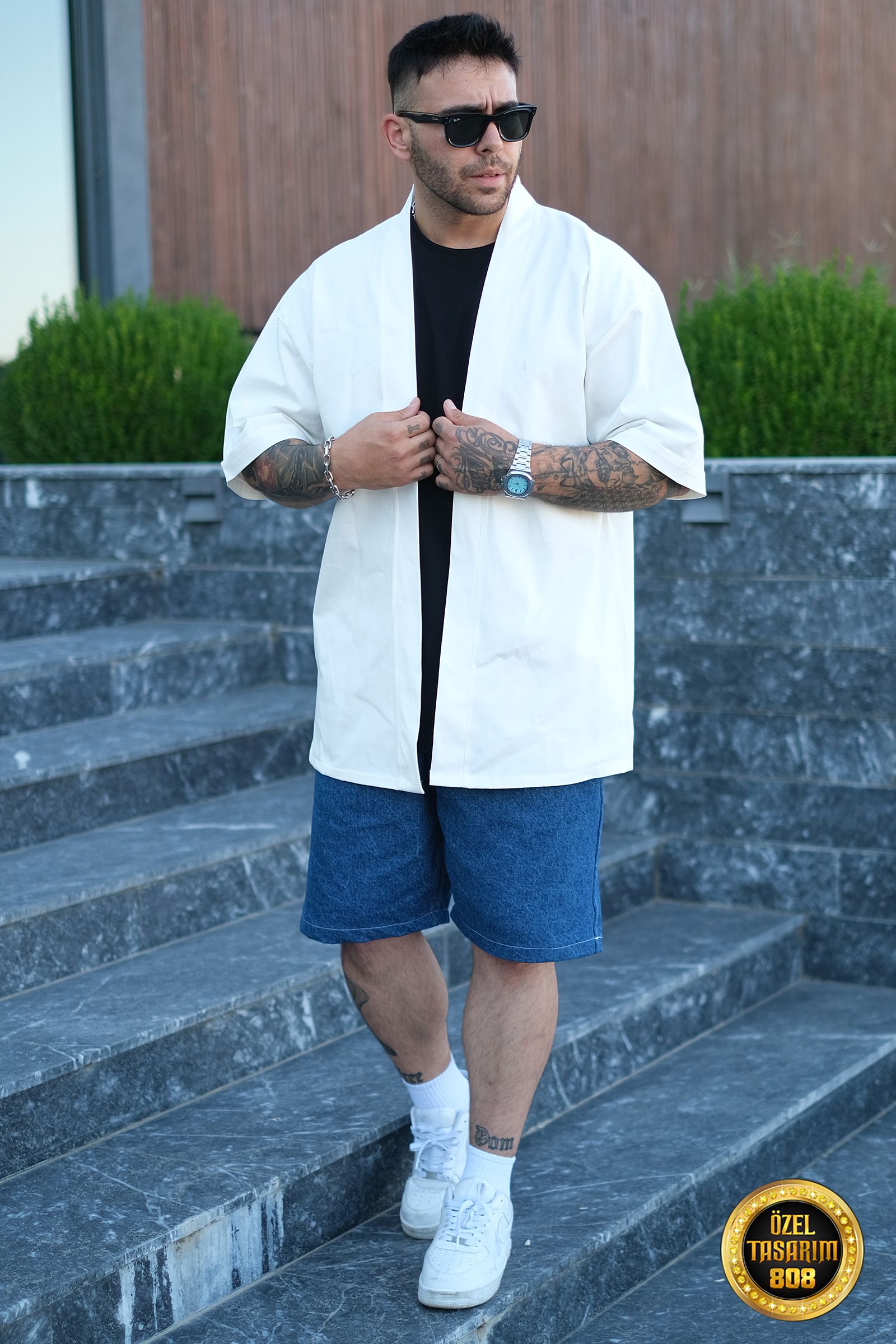808 Oversize Basic Kimono Takım (Kimono + Şort)