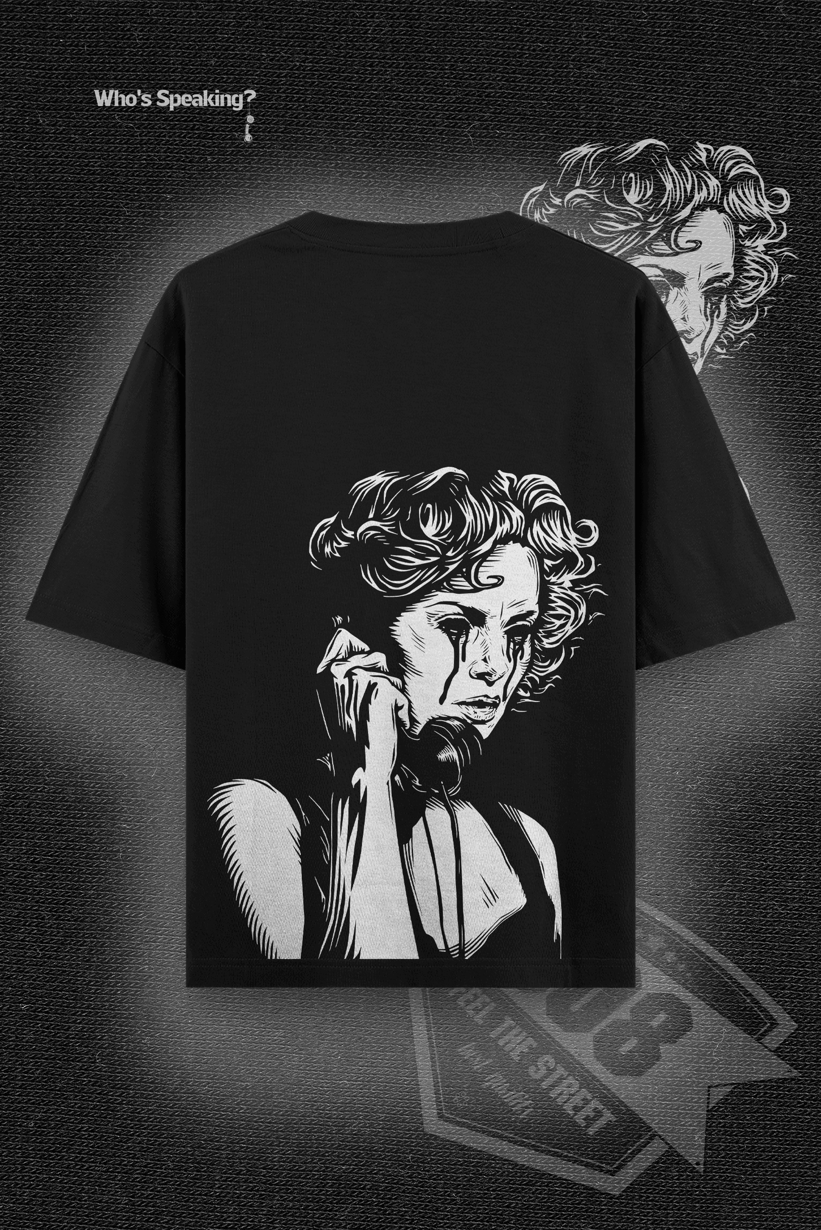 808 " Who's Calling " Baskılı Oversize Tişört