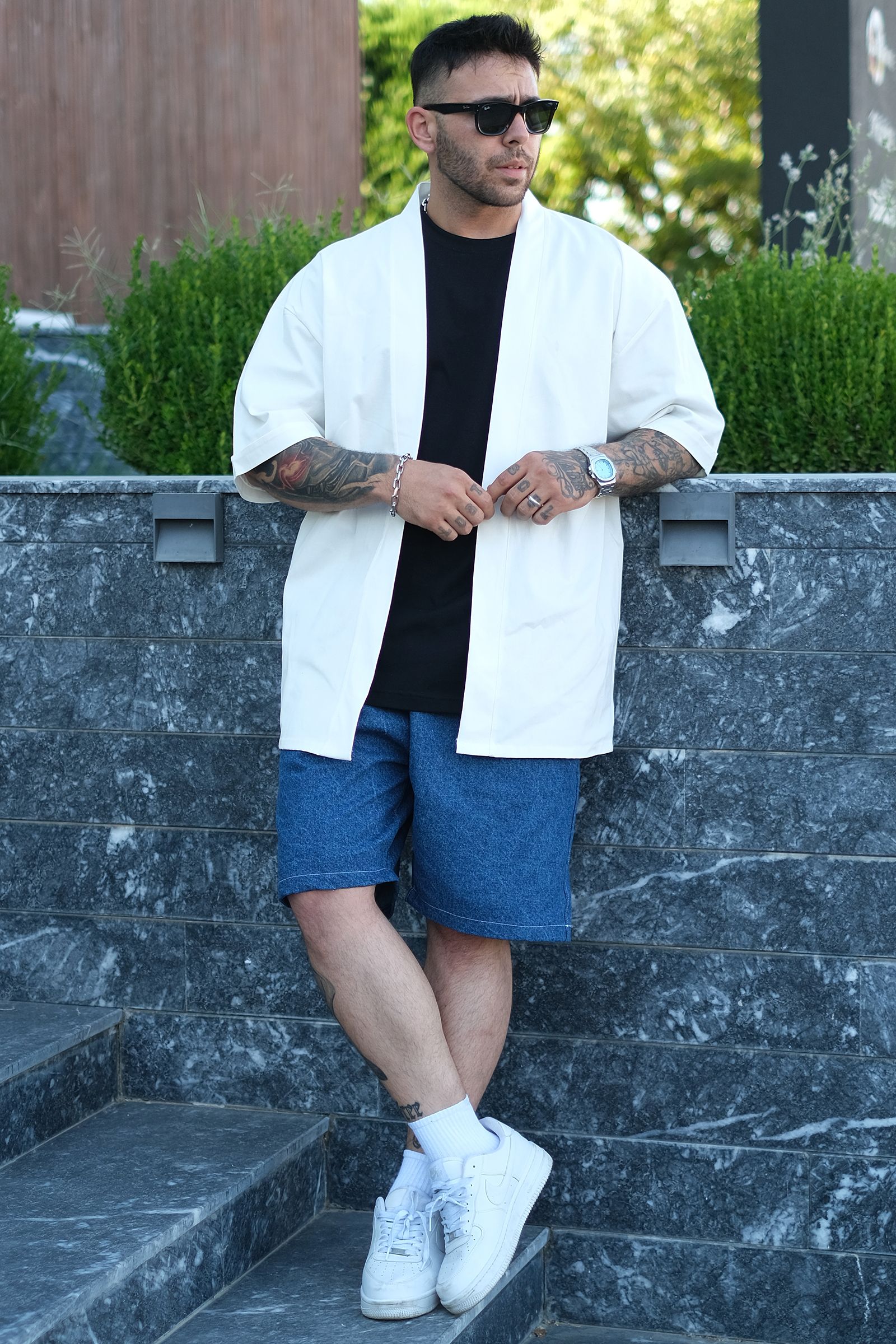 808 Oversize Basic Kimono Takım (Kimono + Şort)