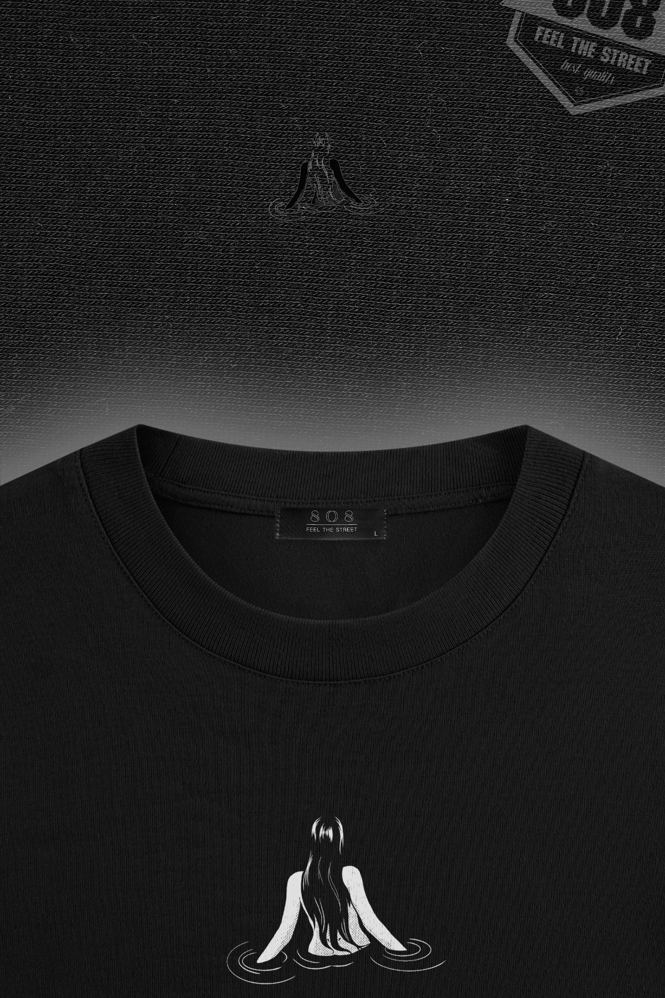 808 "Stay Calm" Baskılı Oversize Tişört