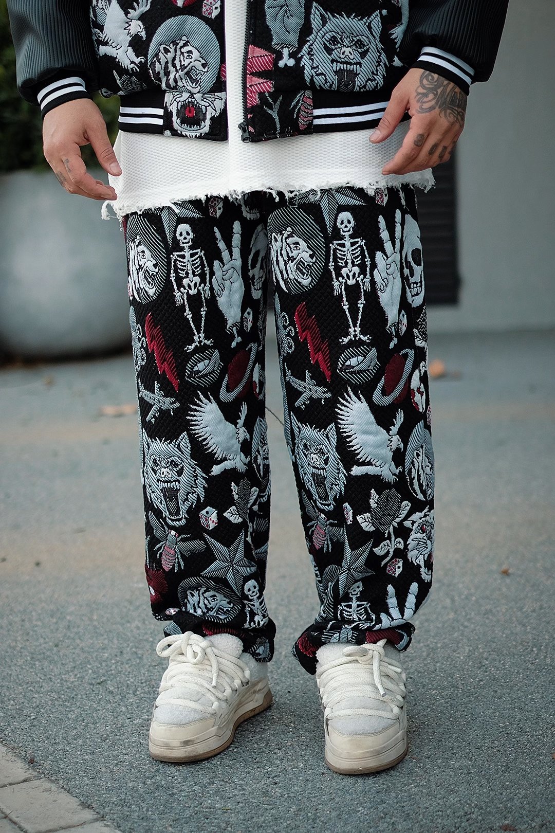808 Skull Puffer Özel Tasarım Oversize Jogger