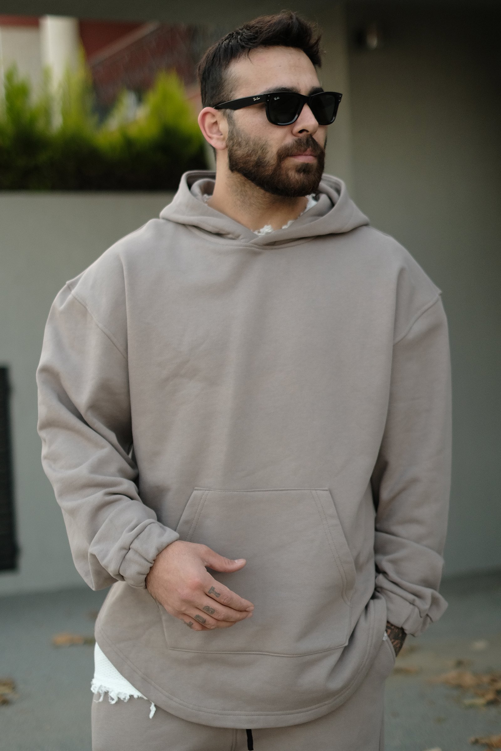 808 Oval Kesim Basic Oversize Hoodie
