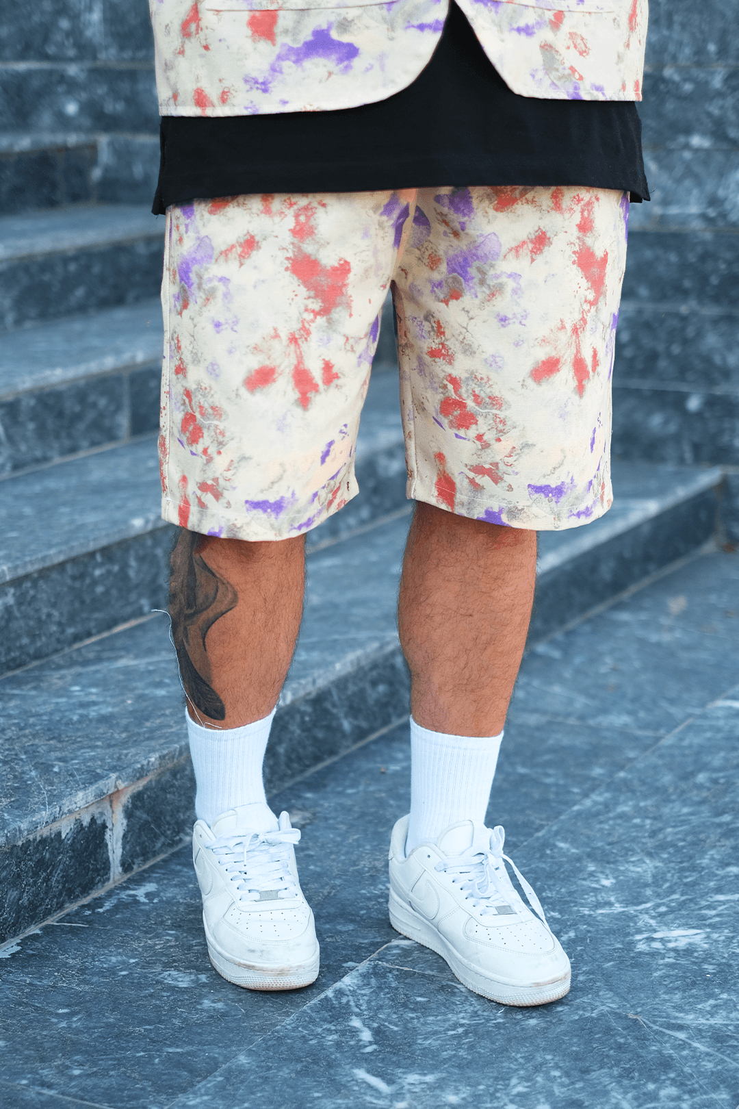 808 Art Chaos Desen Oversize Şort