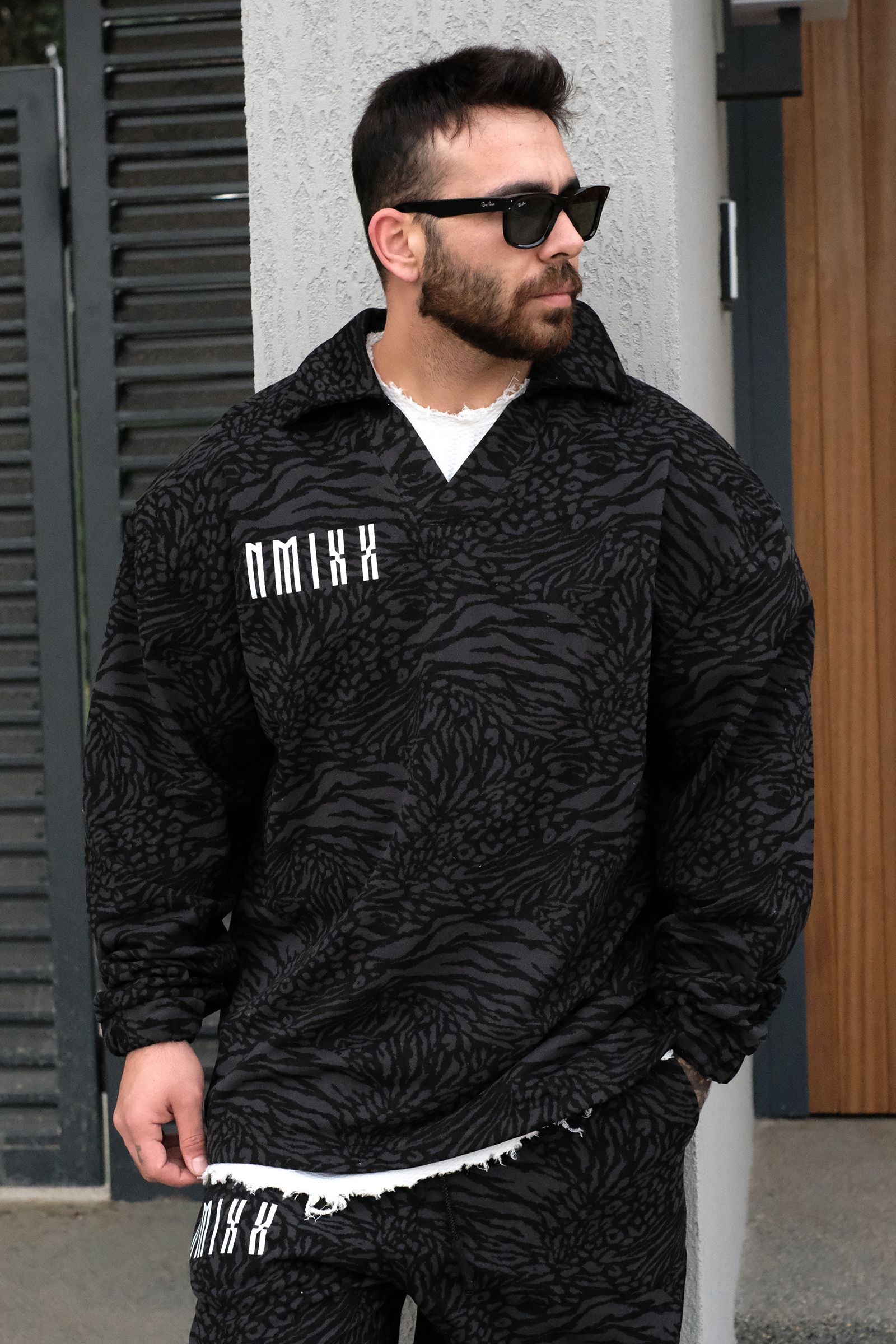 808 NMXX Baskılı Özel Tasarım Desenli Oversize Sweatshirt