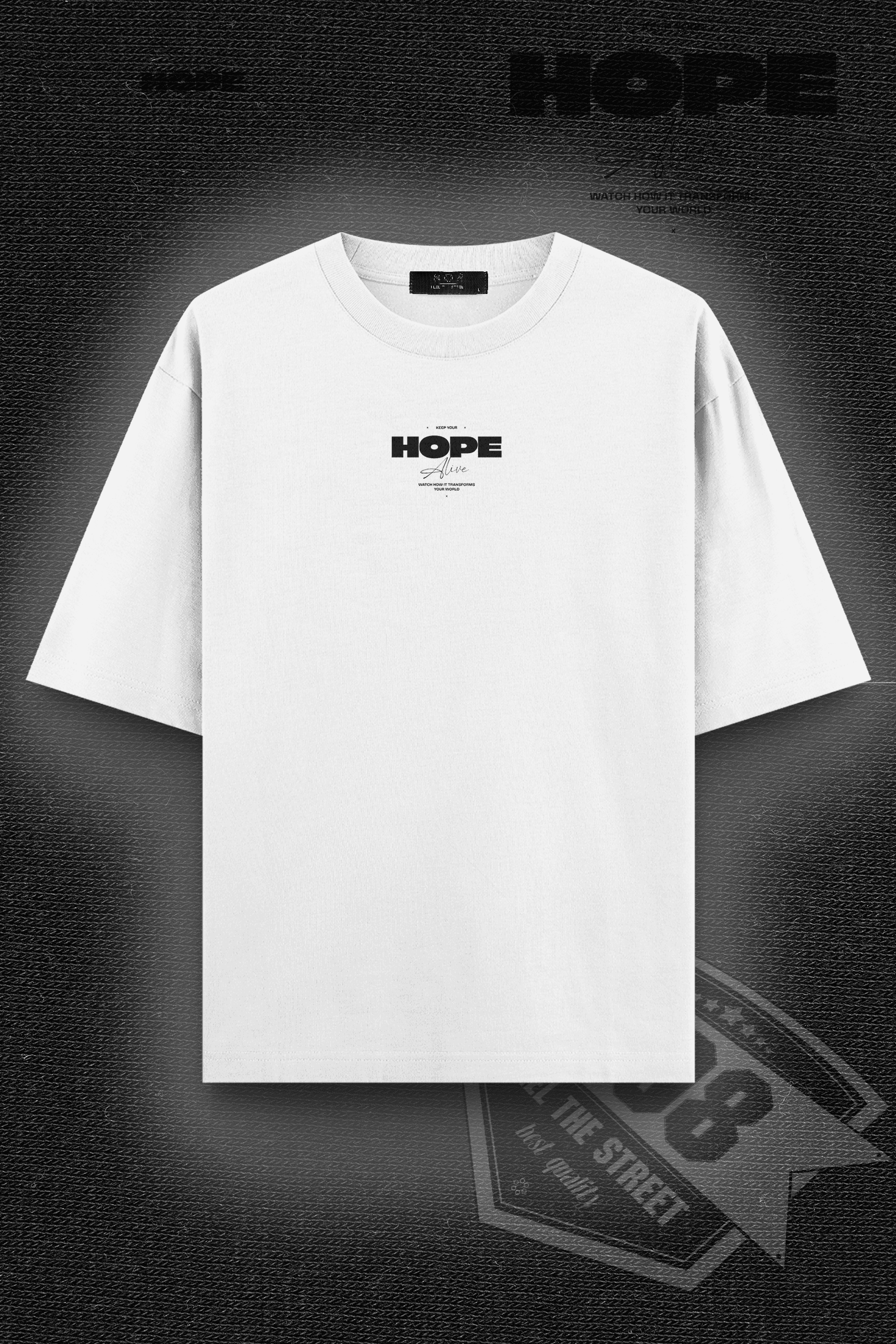 808 Hope Baskılı Oversize Tişört