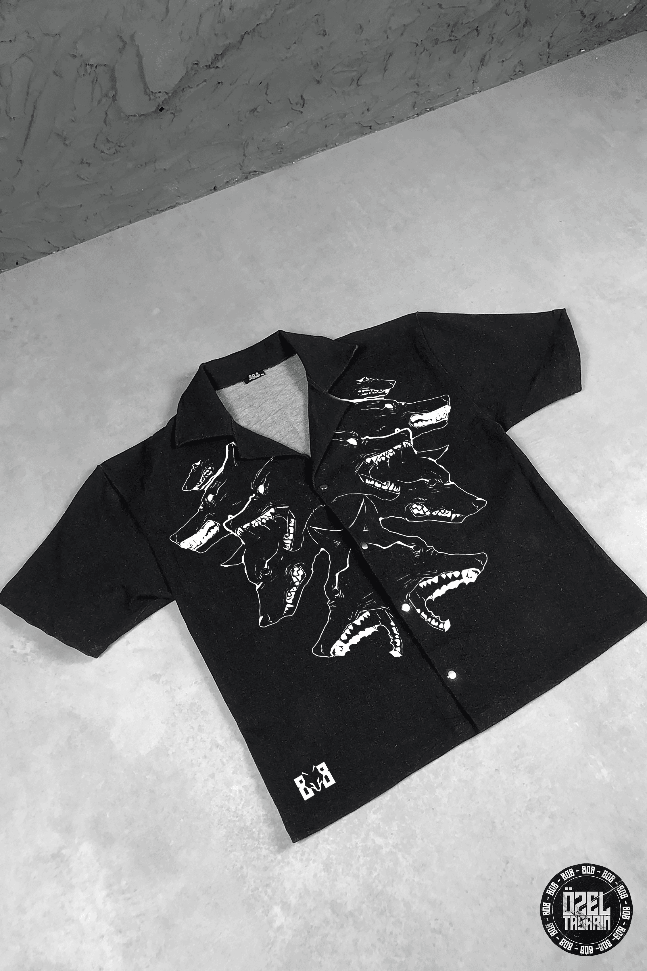 808 UNTAMED WOLF Yıkamalı Oversize Kalın Kot Gömlek 