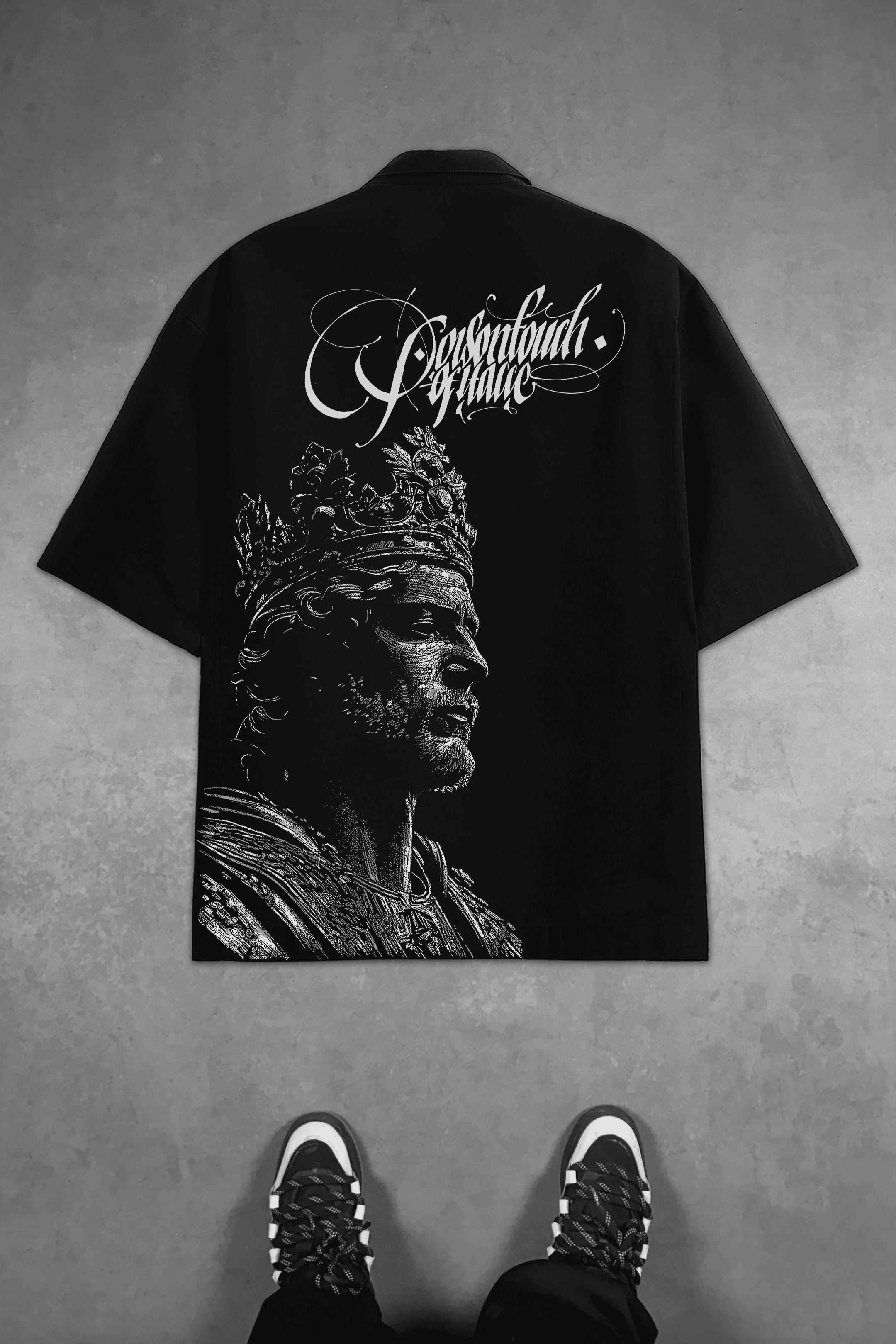 808 " Fallen King " Baskılı Oversize Gömlek