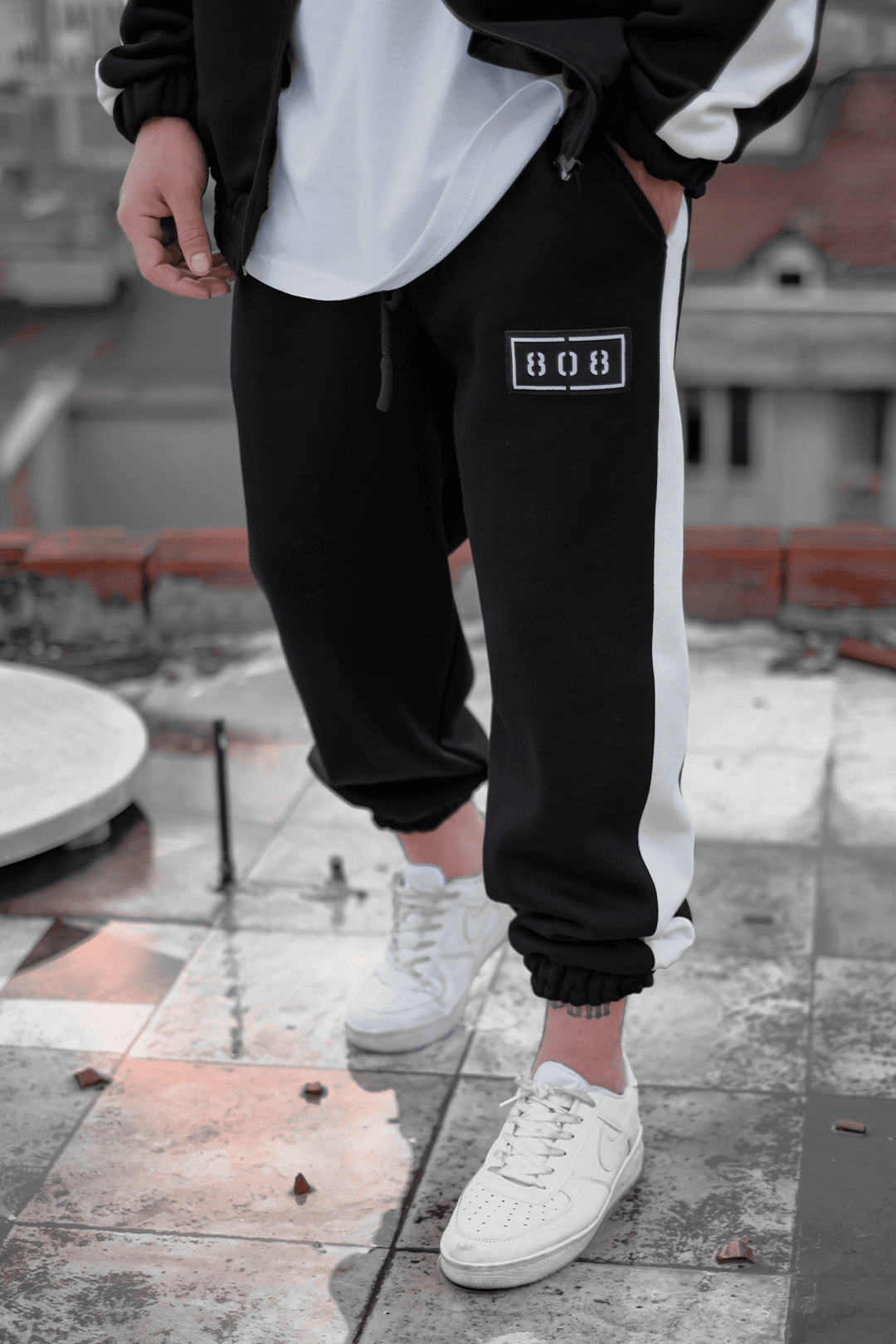 808 Şerit Kontrast Oversize Jogger