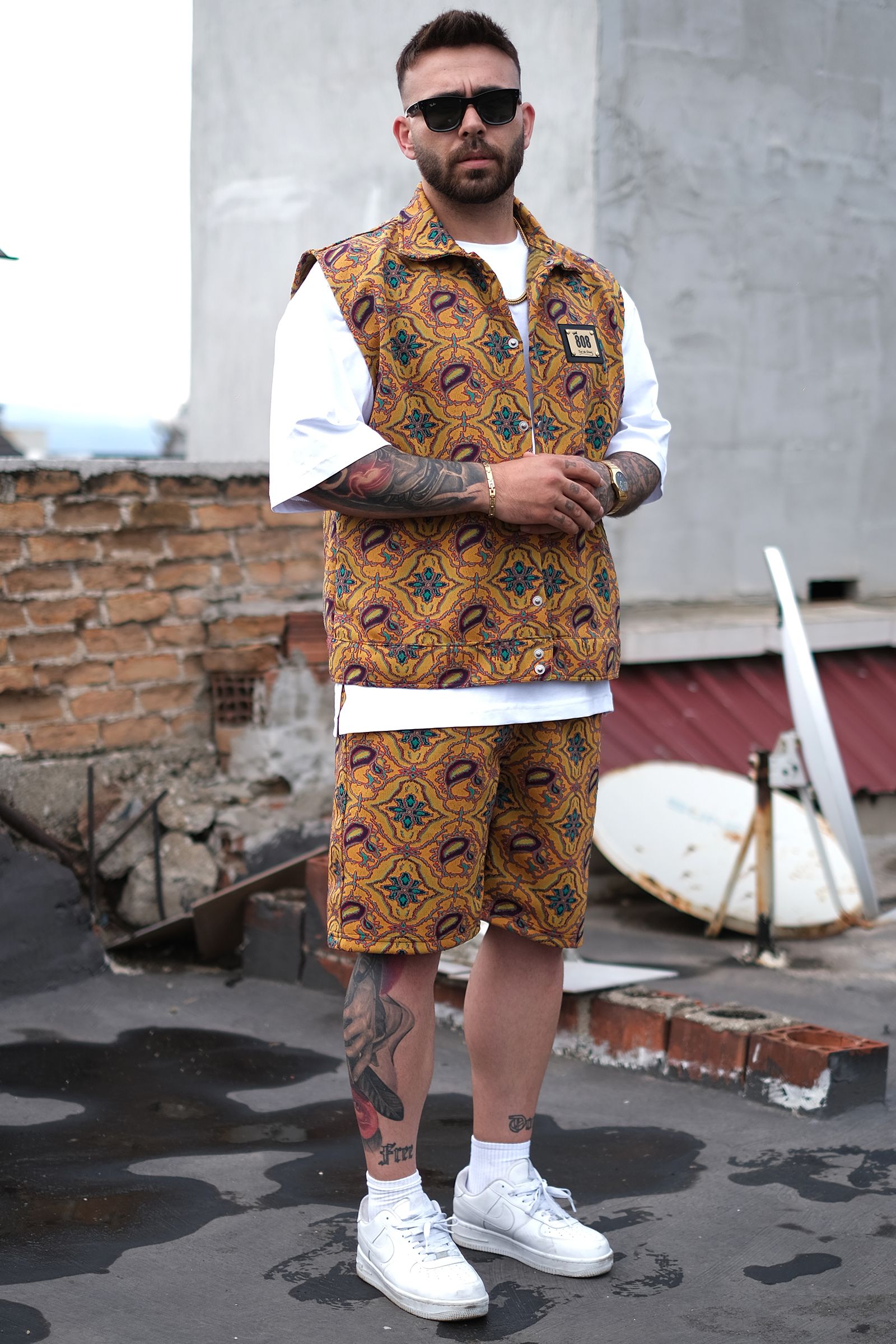 808 Tribal Desen Dokulu Yelek