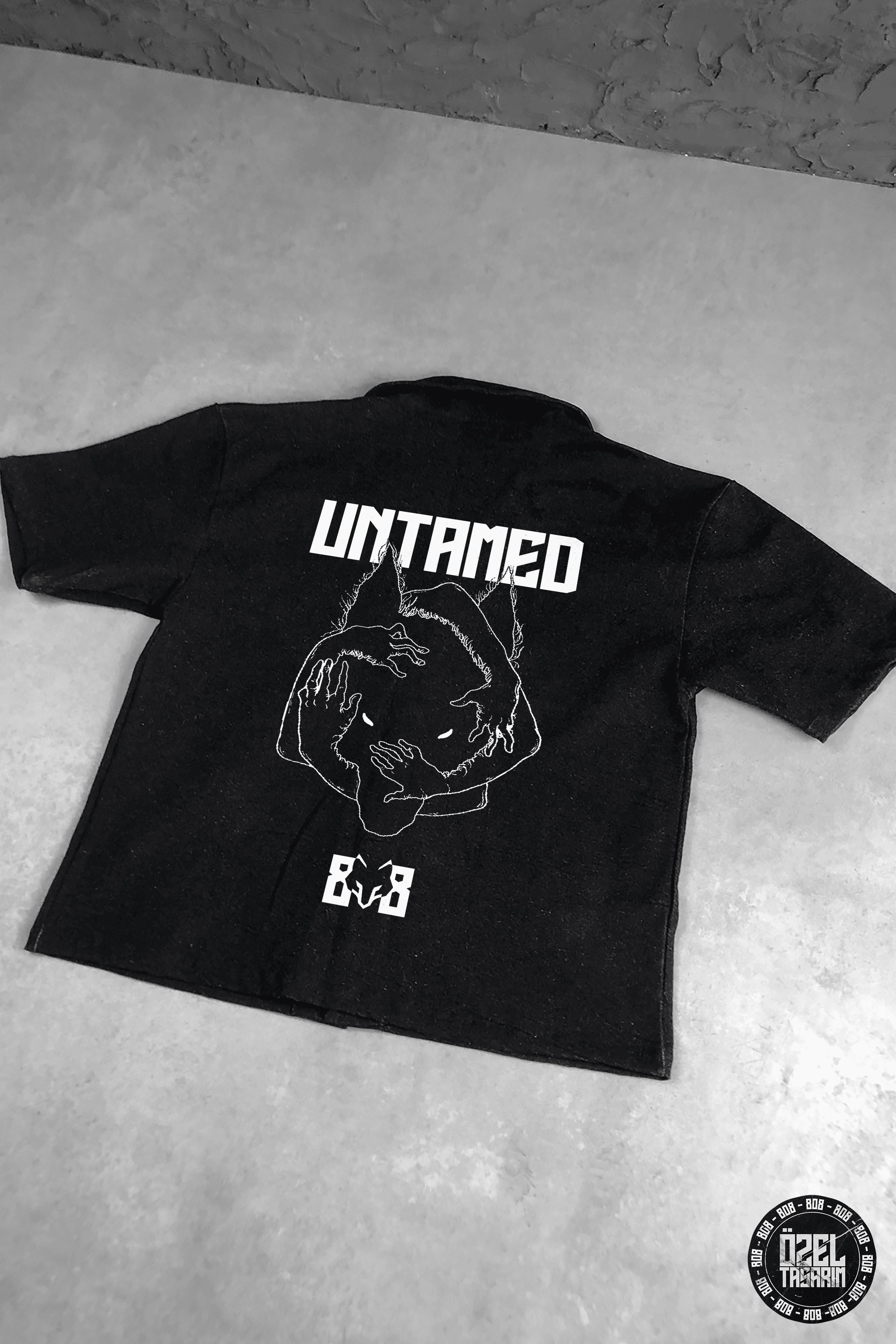 808 UNTAMED WOLF Yıkamalı Oversize Kalın Kot Gömlek 