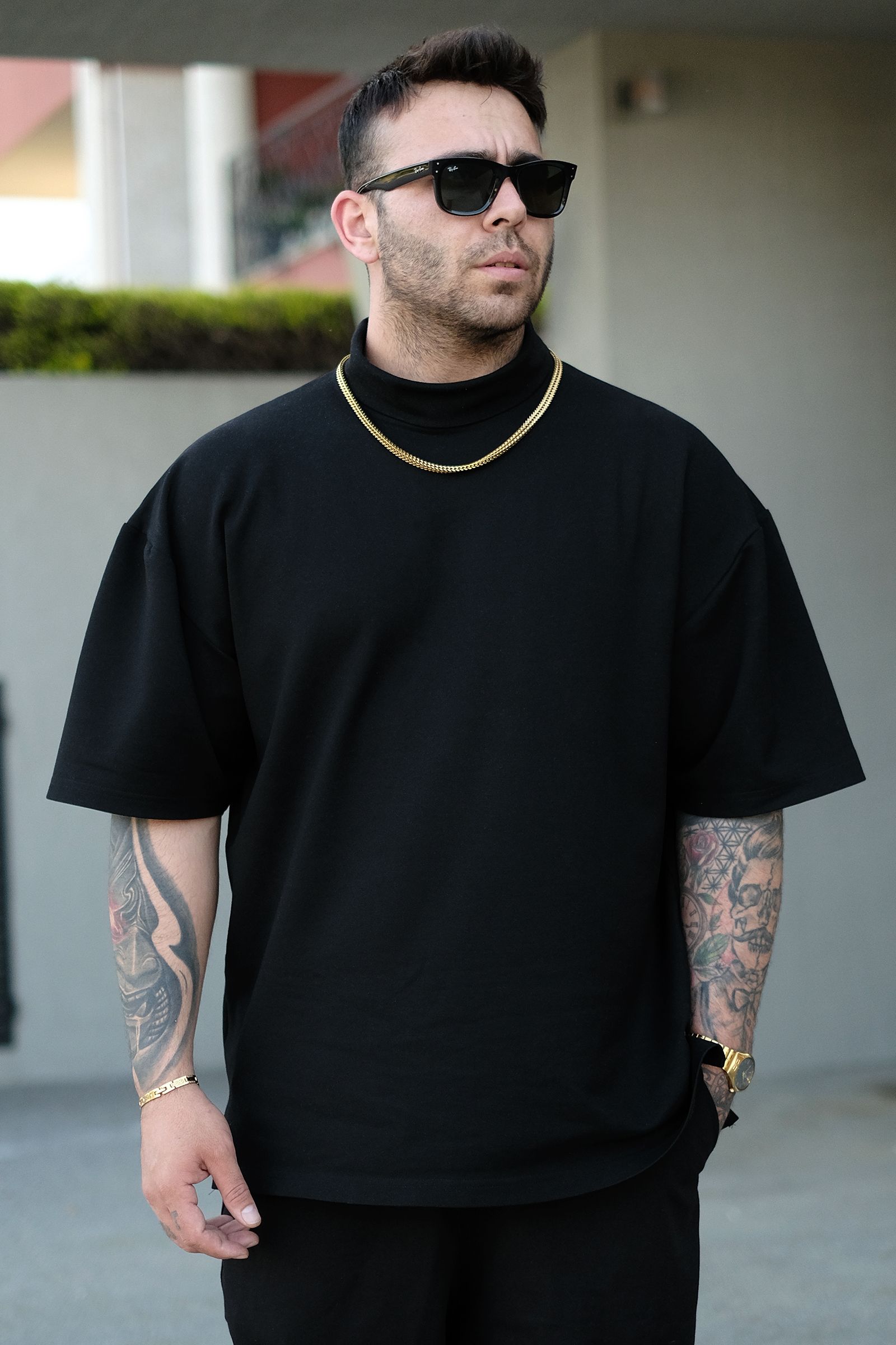 808 Balıkcı Yaka Tok Oversize Tişört