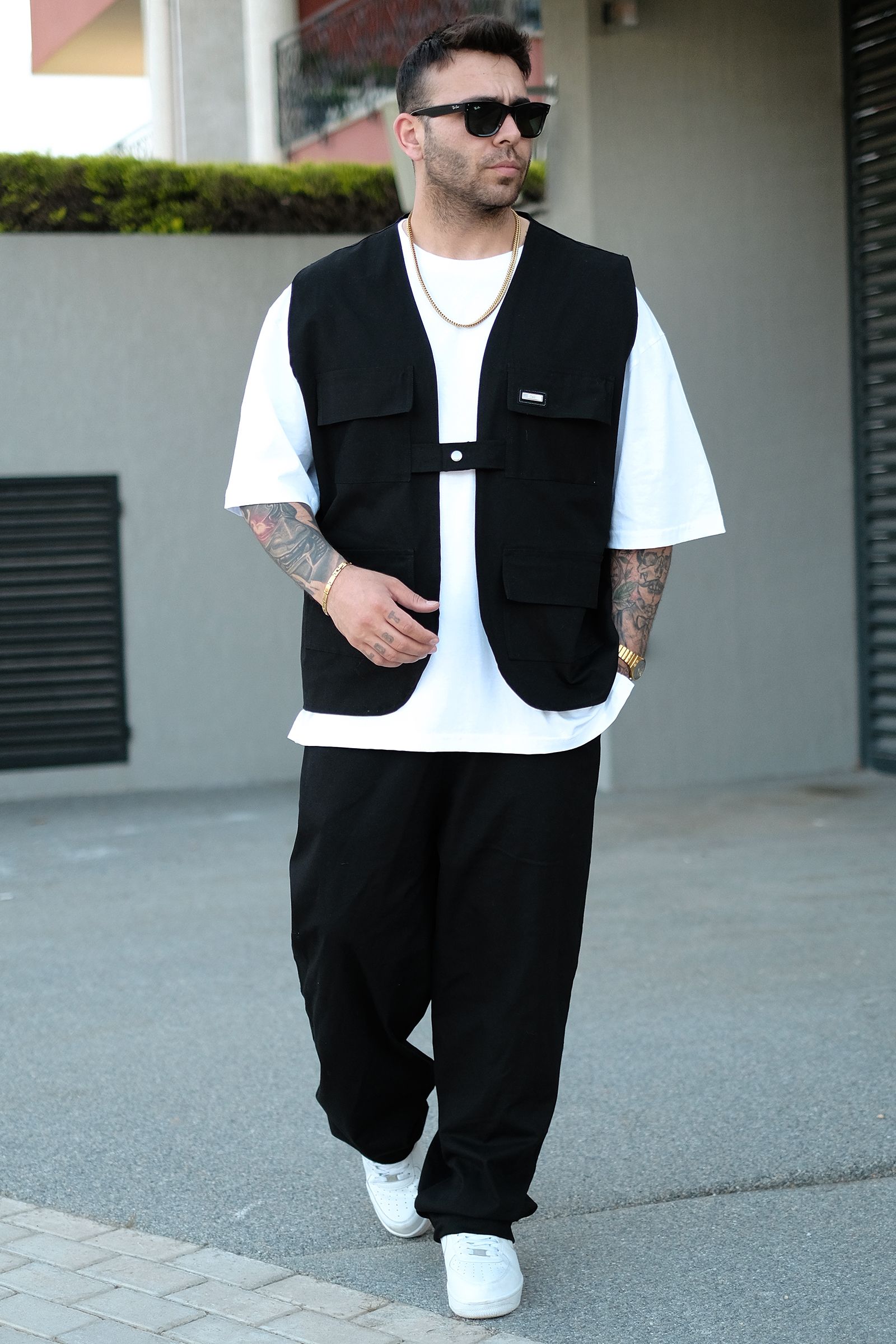 808 Oversize Tek Düğme Takım (Yelek + Pantolon)