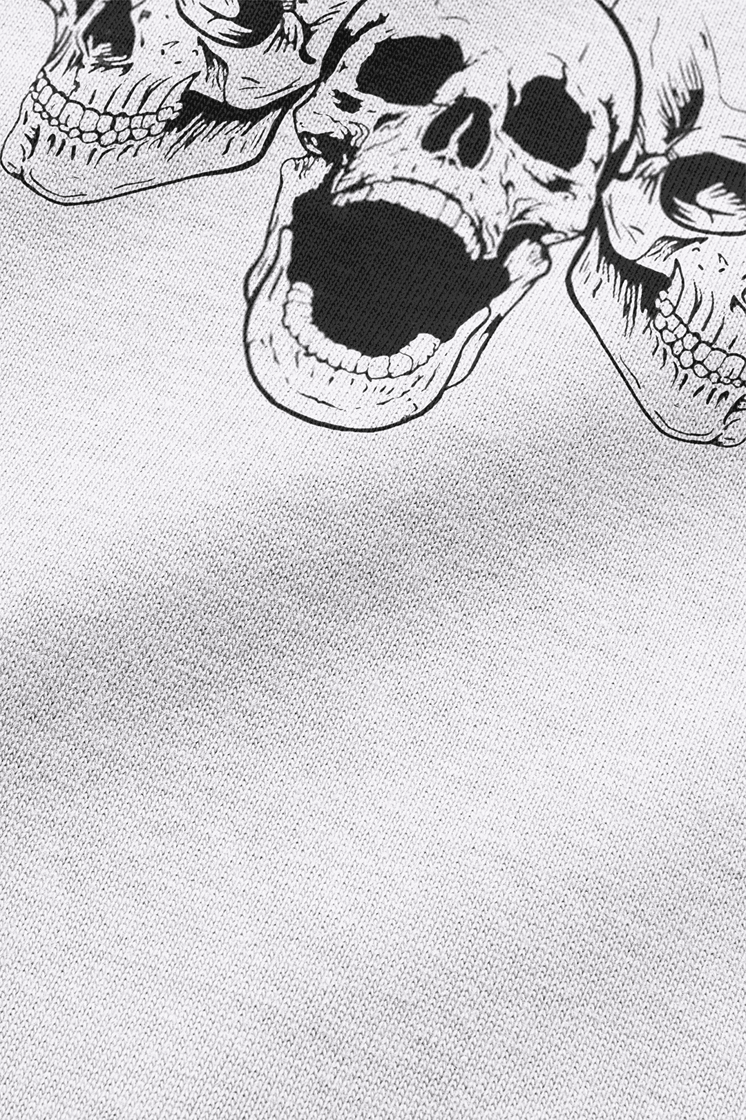 808 Fleshless Skull Baskılı Oversize Tişört - Beyaz