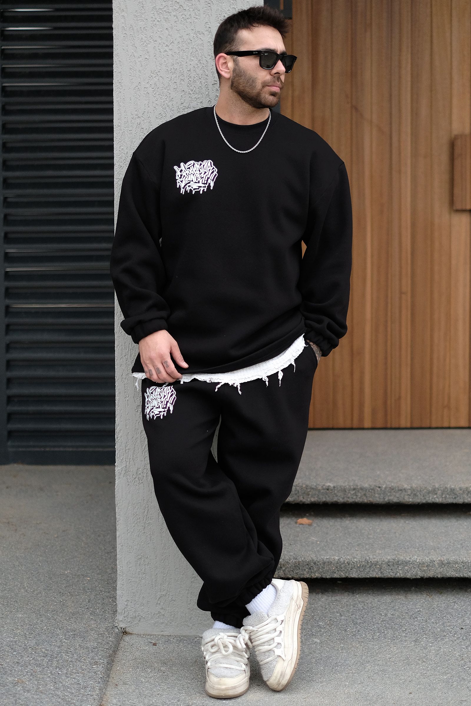 808 Graffiti Baskılı Baggy Jogger