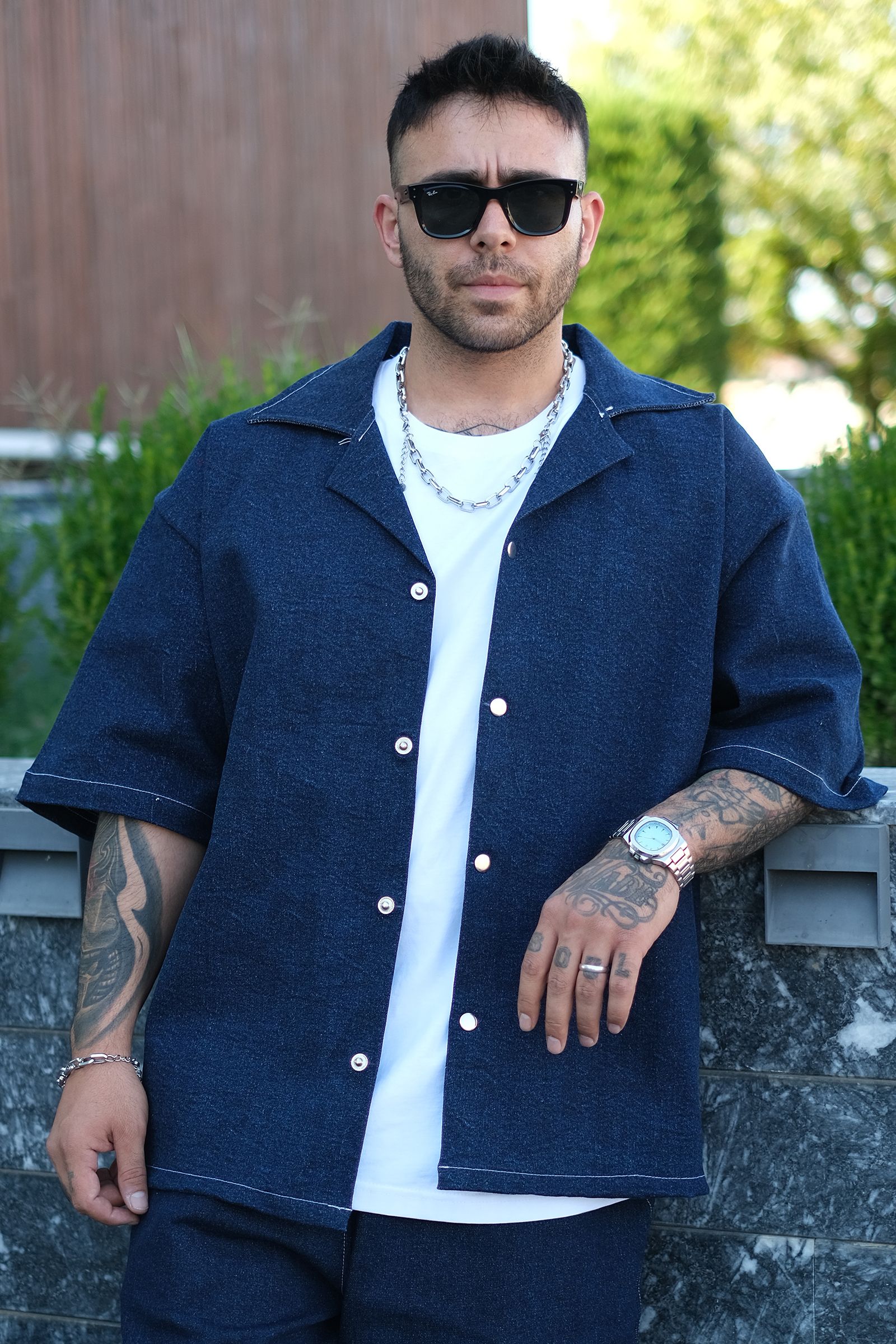 808 Oversize Basic Tok Kot Gömlek