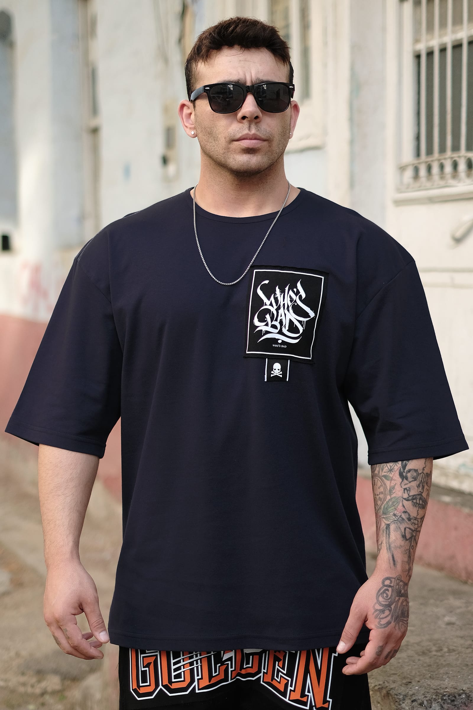 808 Who Bad Baskılı Oversize Tişört