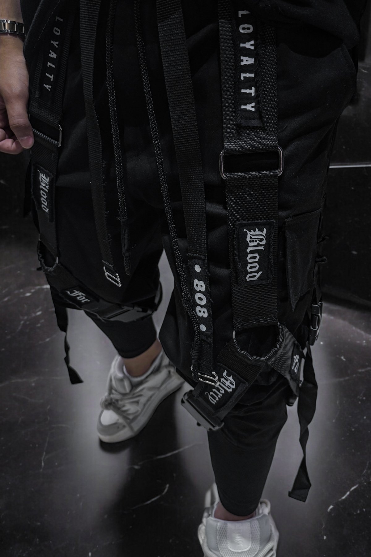 808 Özel Tasarım Cyber Punk Baggy Jogger