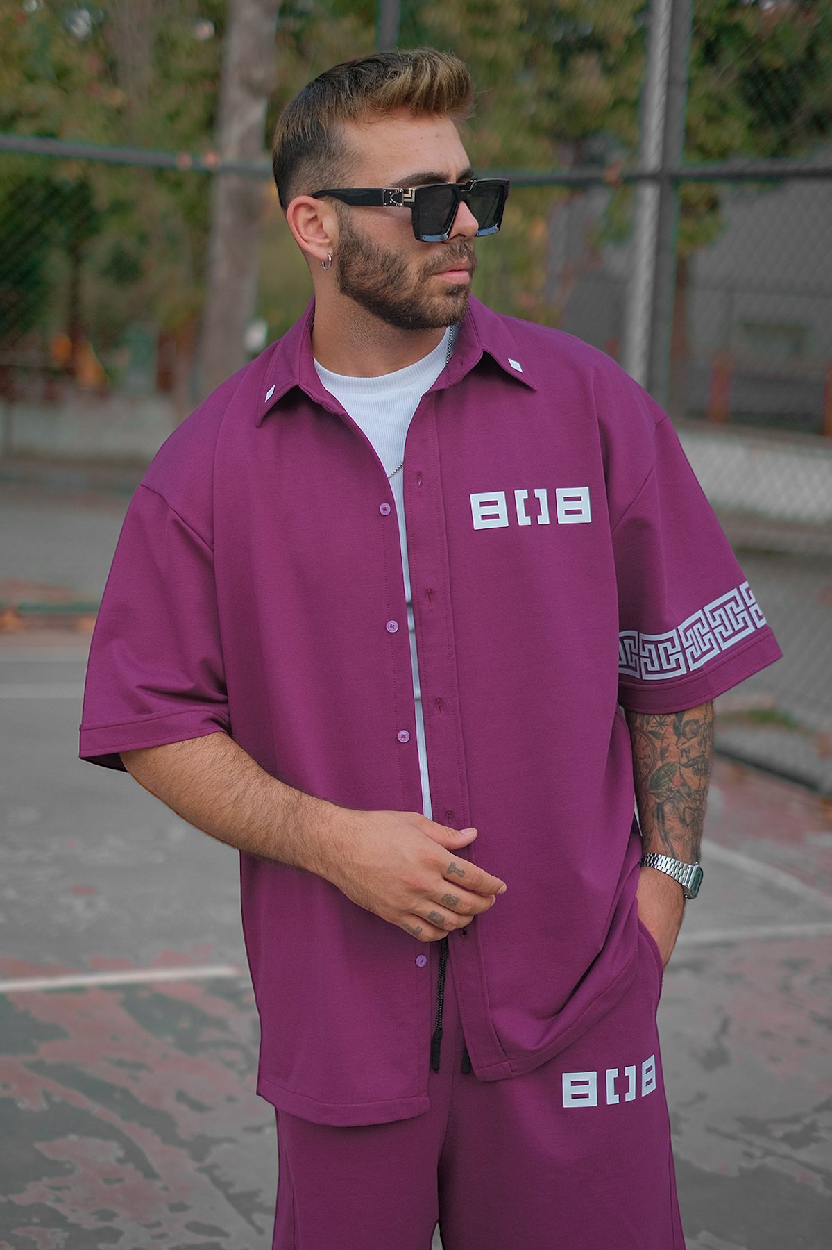 808 Oversize Sırt Baskılı Gömlek