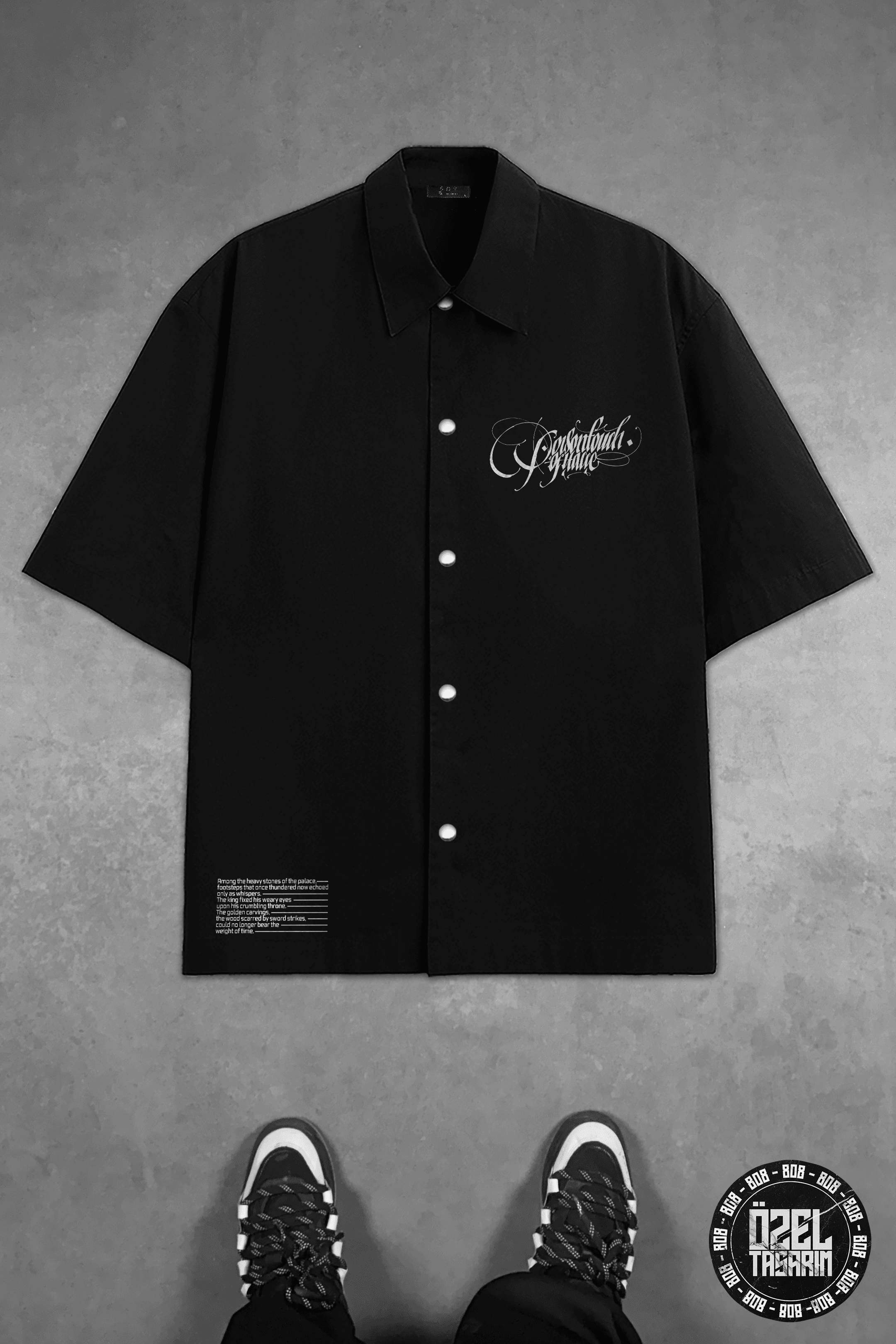 808 " Fallen King " Baskılı Oversize Gömlek