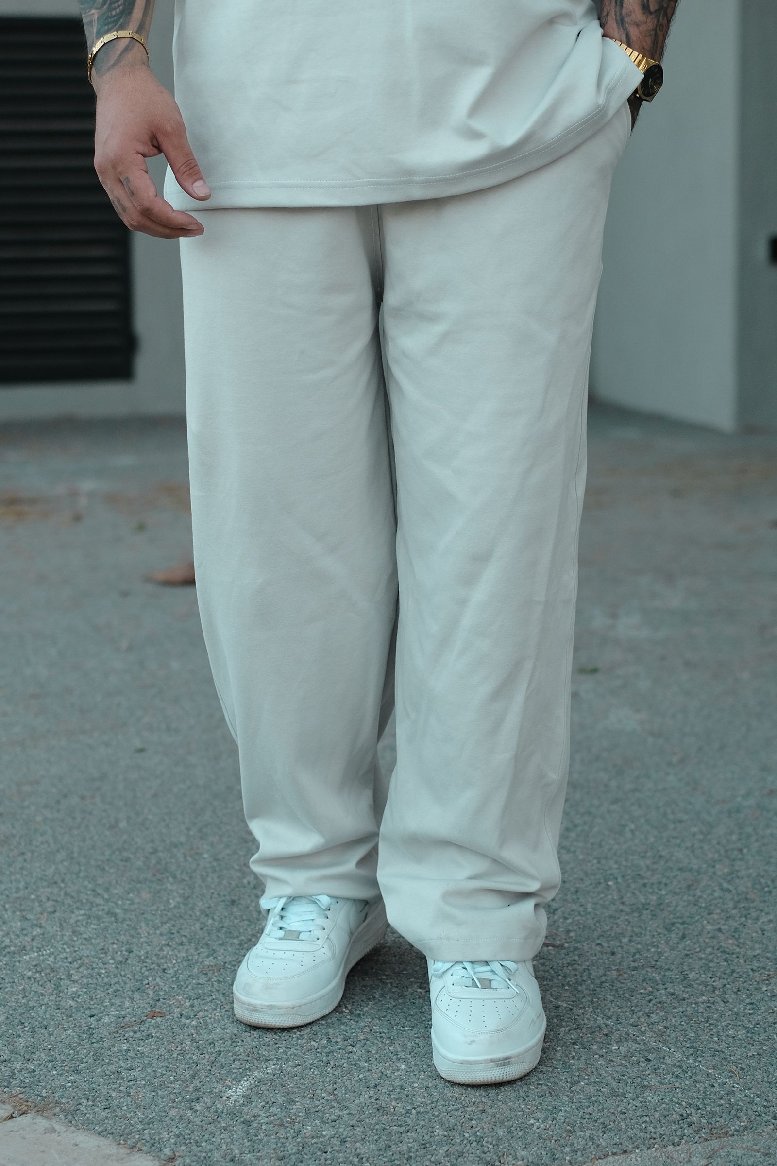 808 Basic Tok Oversize Jogger - Açık Gri
