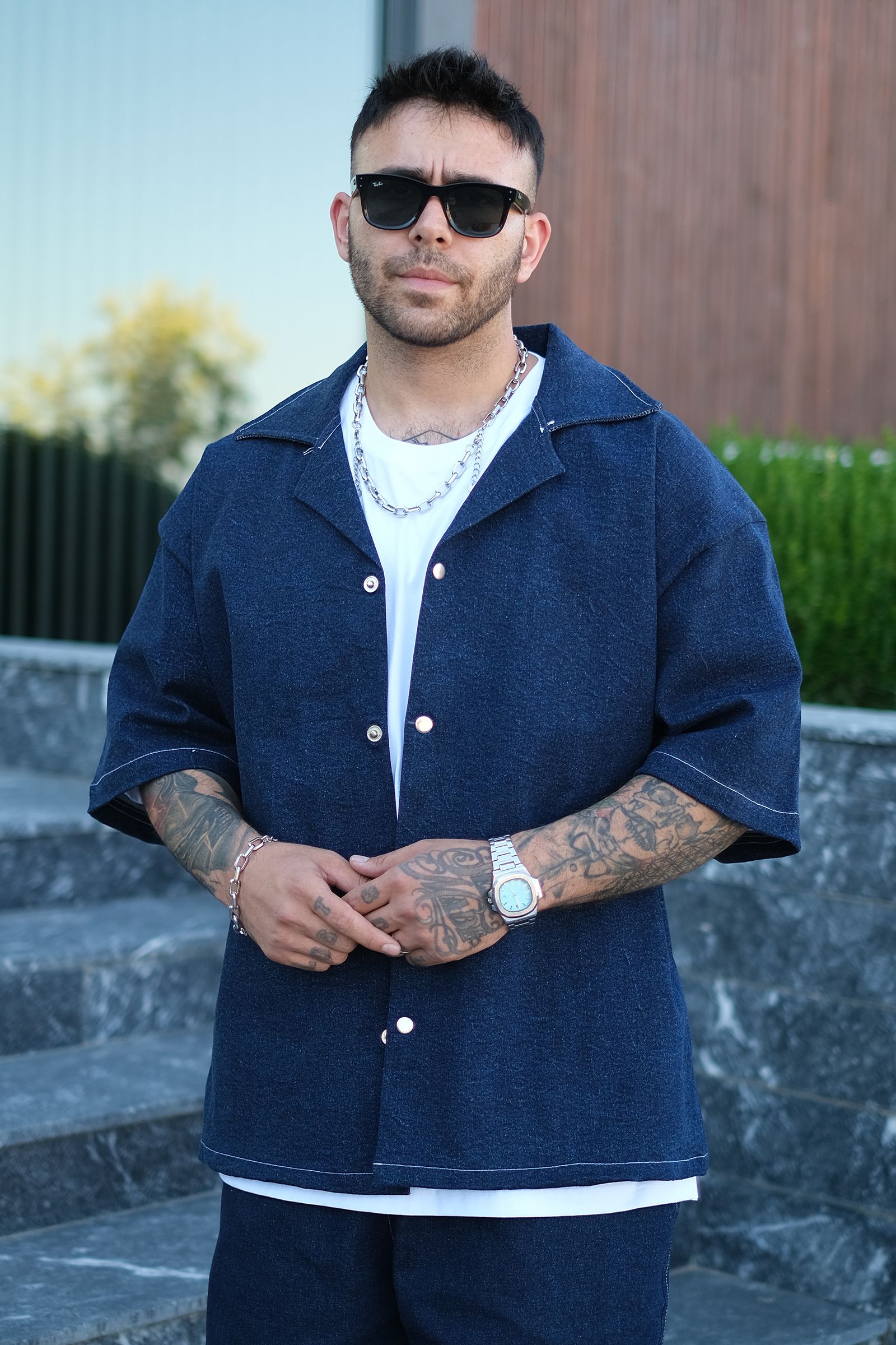 808 Oversize Basic Tok Kot Gömlek