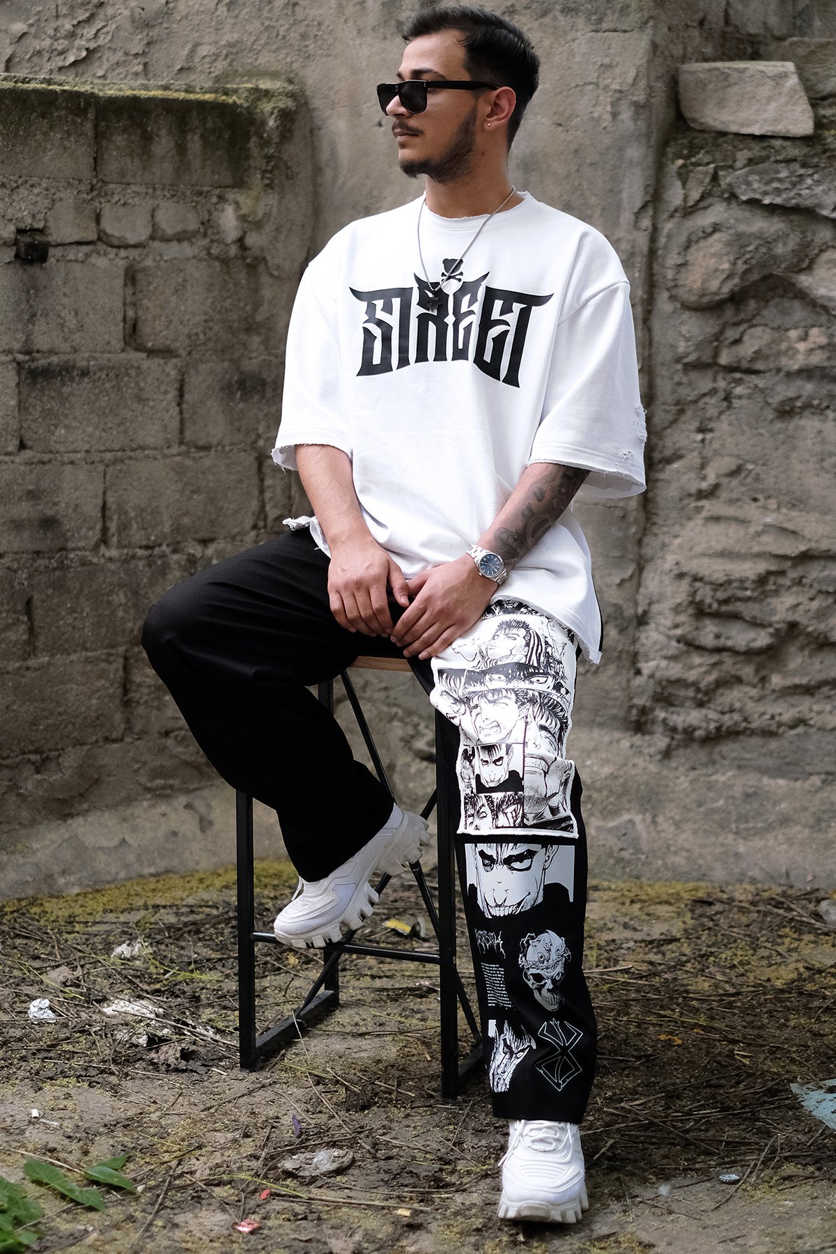 808 Anime Baskılı Oversize Baggy Jogger