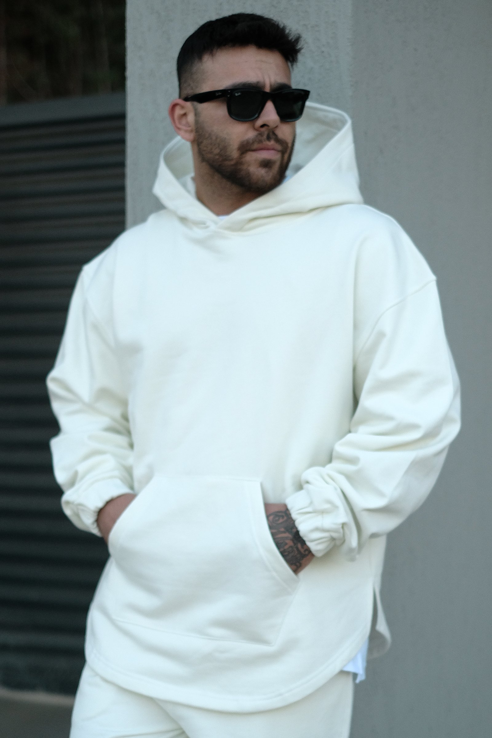 808 Oval Kesim Basic Oversize Hoodie