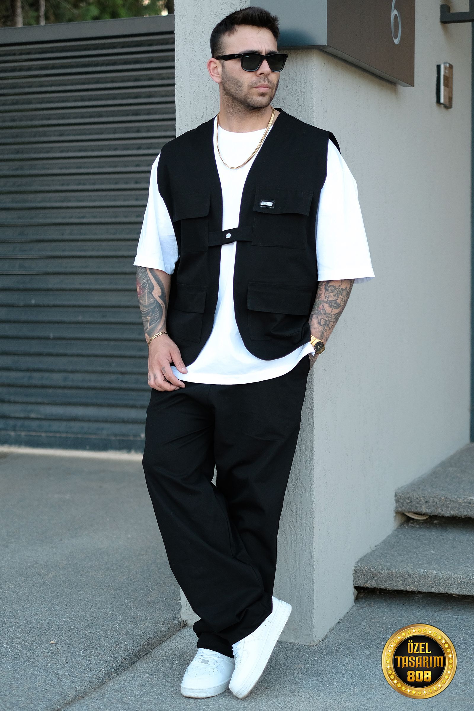 808 Oversize Tek Düğme Takım (Yelek + Pantolon)