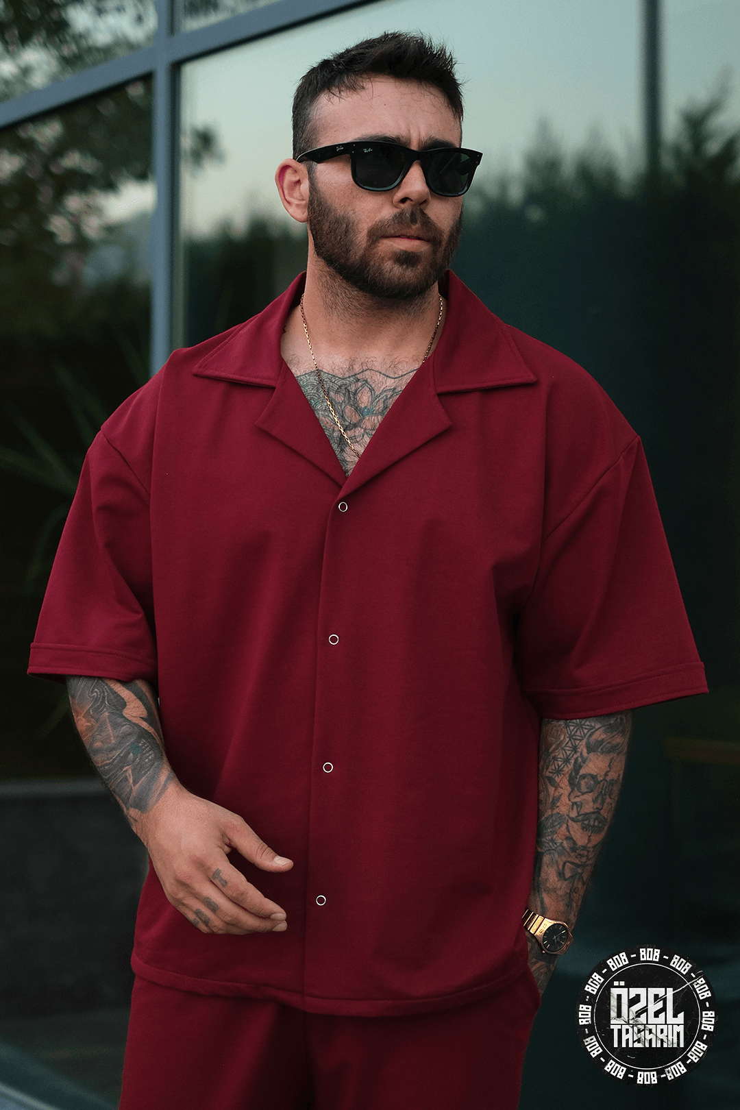 808 Basic V Yaka Oversize Tok Gömlek
