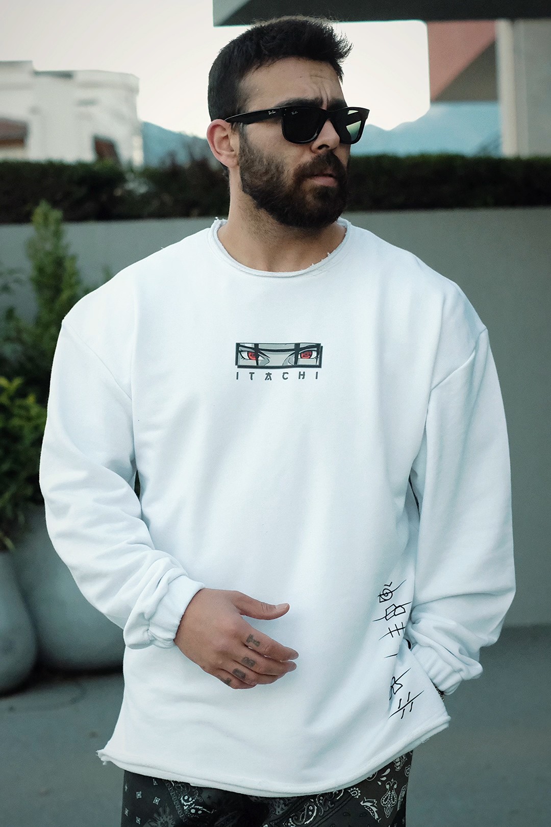 808 Itachi Baskı Detay Oversize Sweatshirt