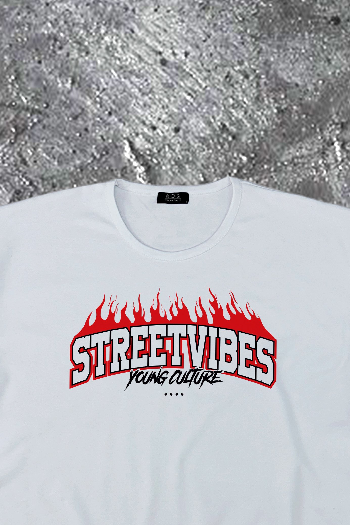 808 Street Vibe Baskılı Oversize Tişört