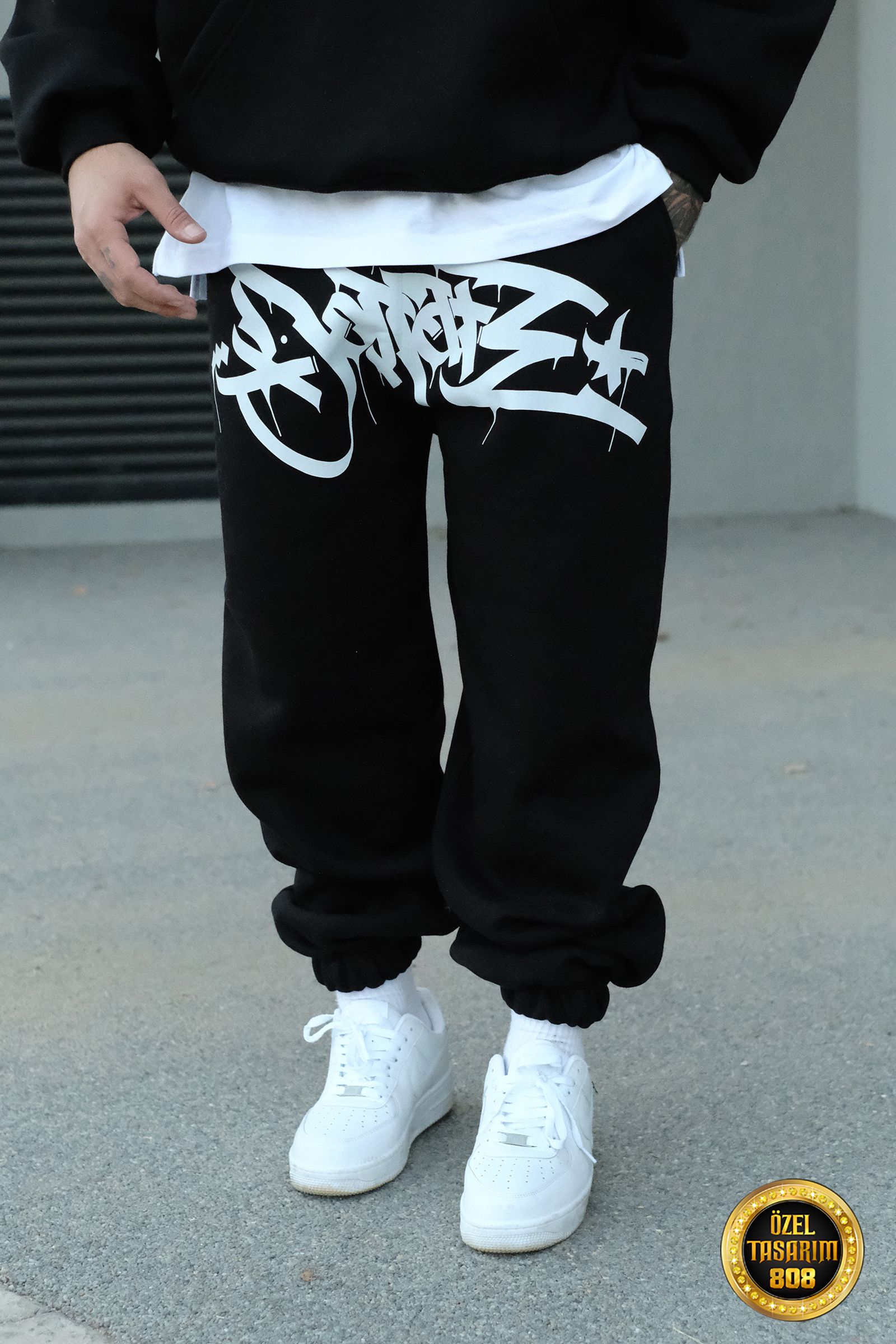 808 Tag Baskılı Özel Tasarım Oversize Jogger