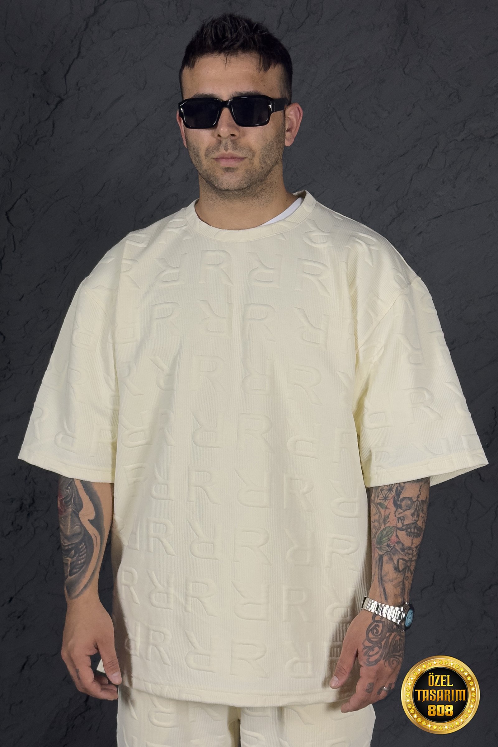 808 R Dokulu Oversize Tişört