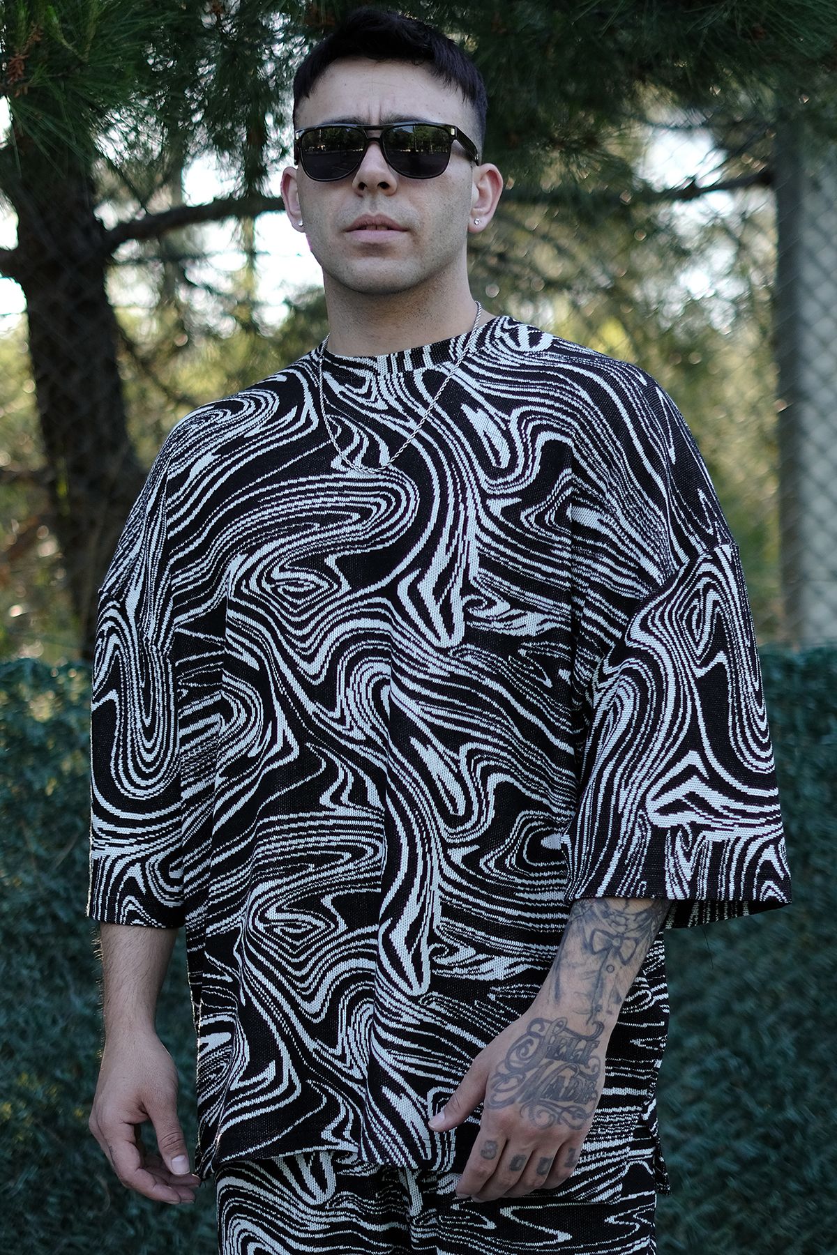 808 Tribal Desen Özel Tasarım Oversize Tişört
