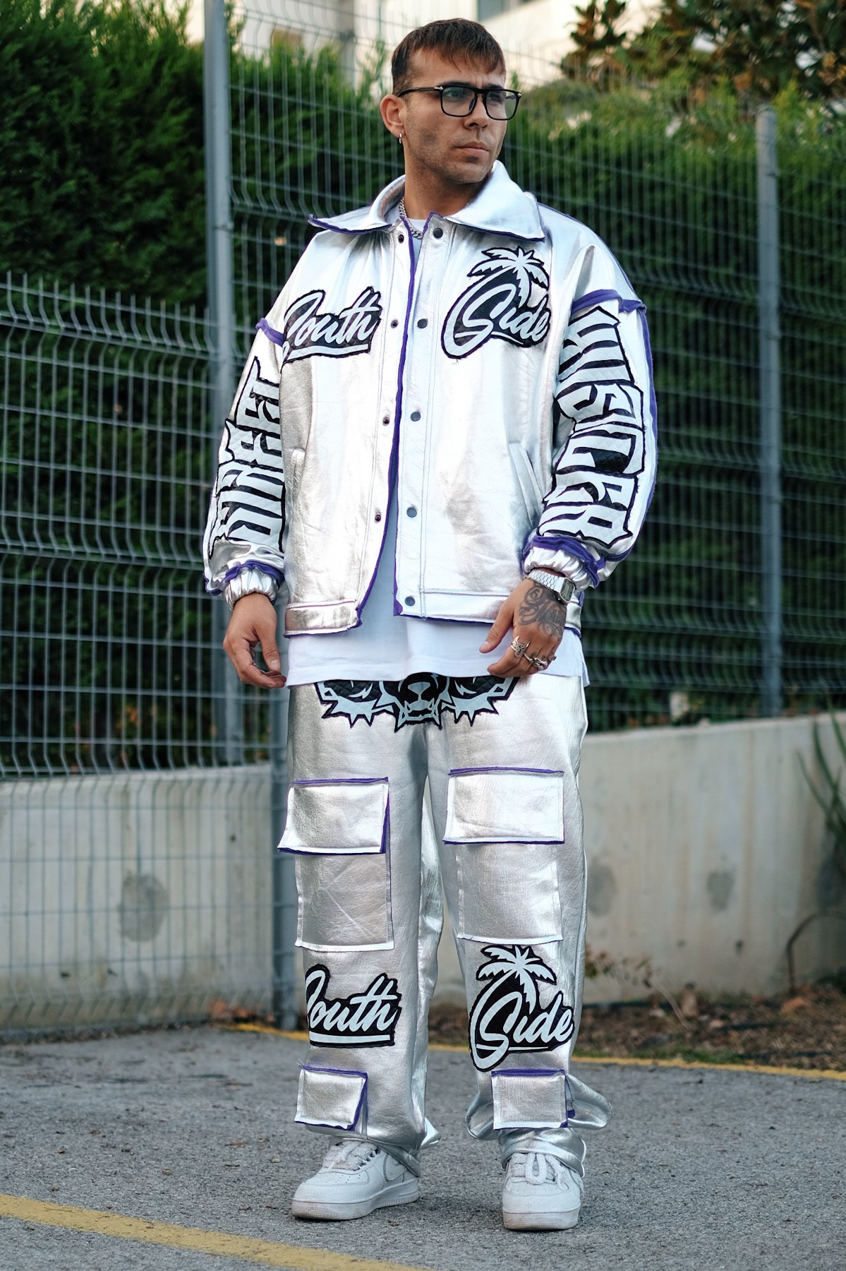 808 “Silver Stage” Yama ve Cep Detaylı Özel Tasarım Baggy Jogger