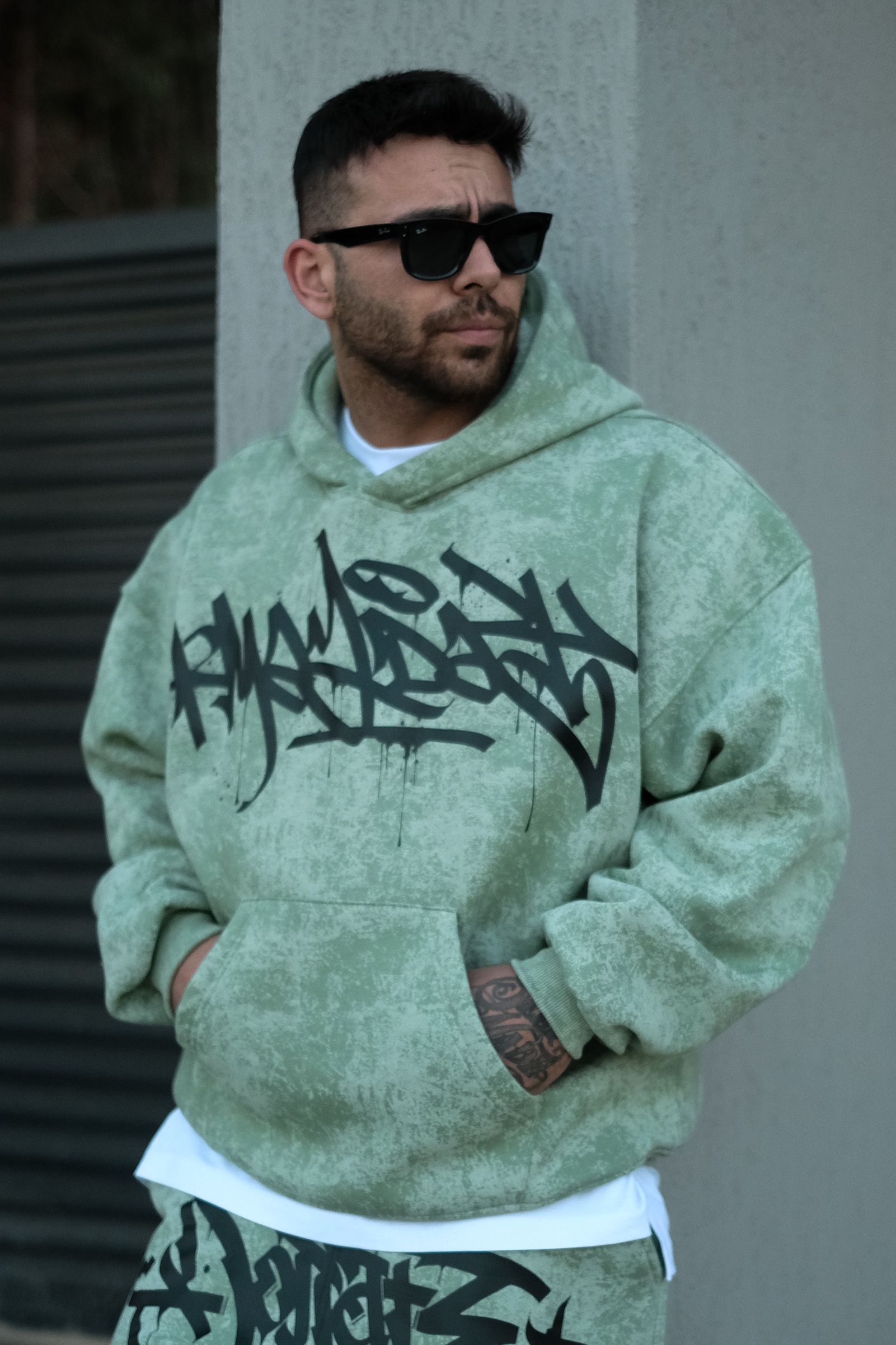 808 Tag Baskılı Özel Tasarım Oversize Hoodie