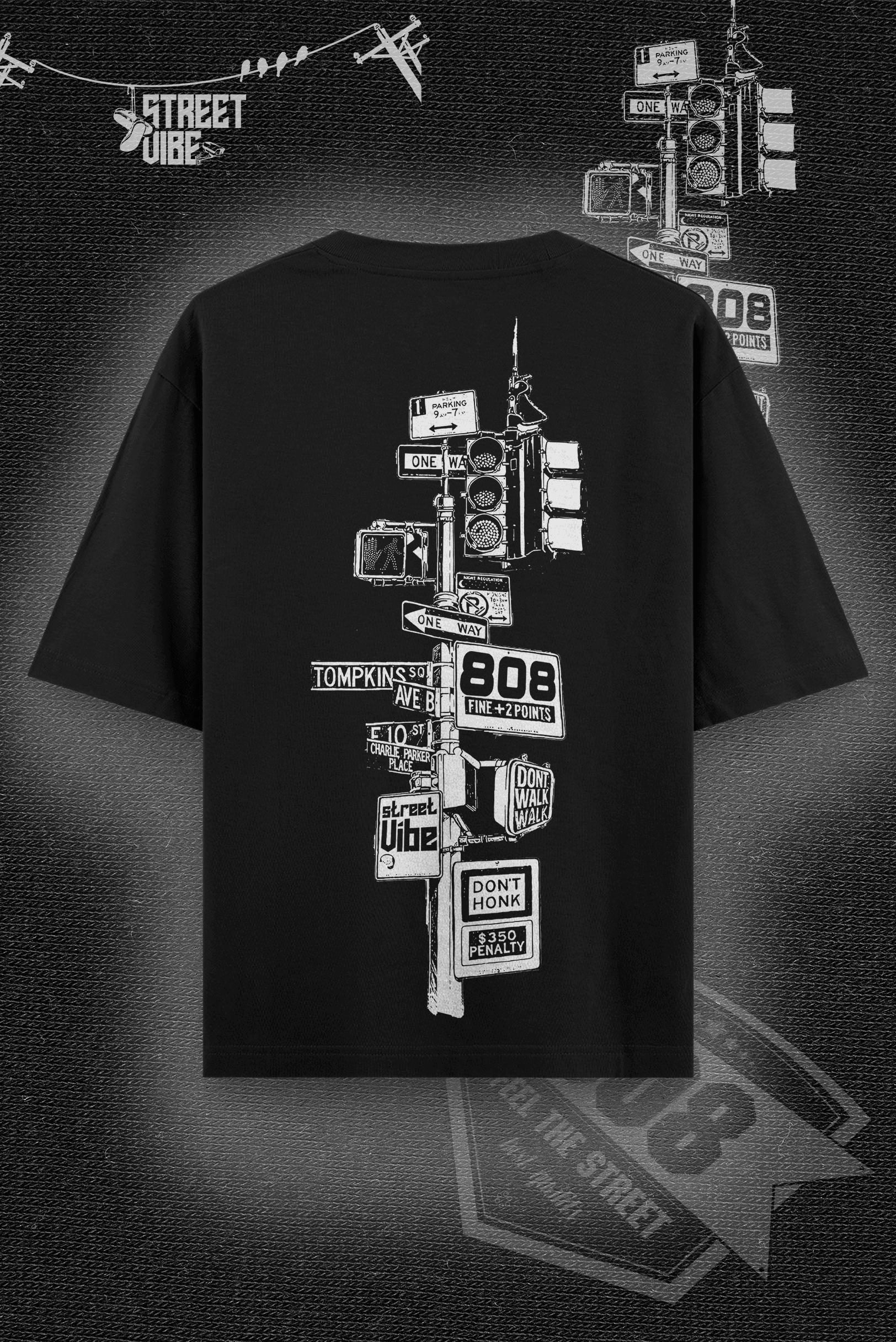 808 " Street Vibe " Baskılı Oversize Tişört