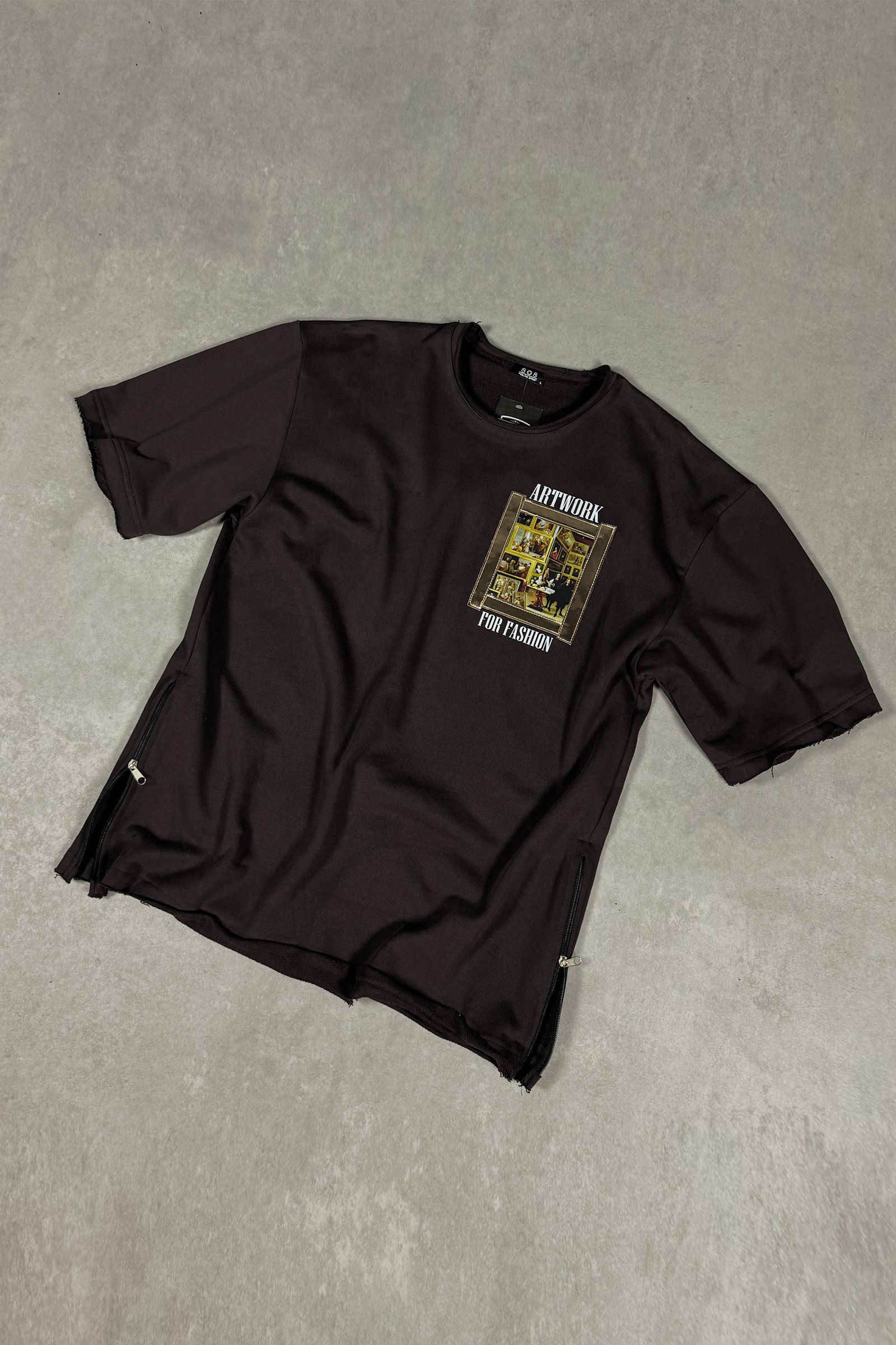 808 Artwork Baskılı Oversize Kalın Tişört