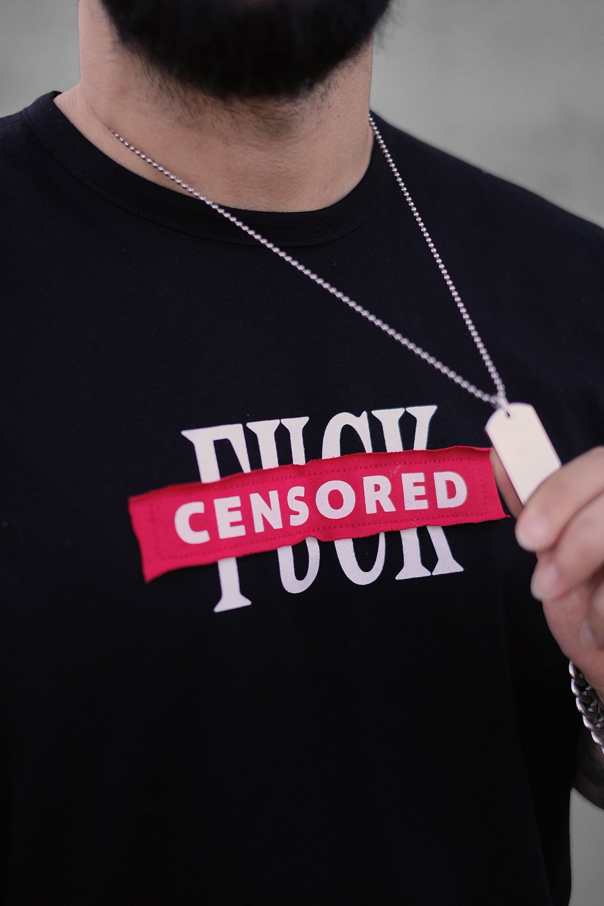 808 Cencored Baskılı Oversize Tişört