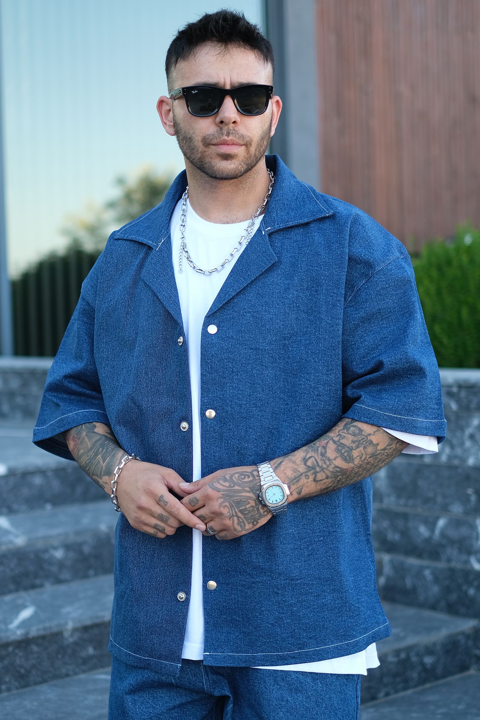 808 Oversize Basic Tok Kot Gömlek